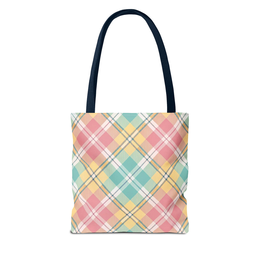 Pastel Plaid Tote Bag | Spring Plaid Pattern, Pastel Checkered Tote