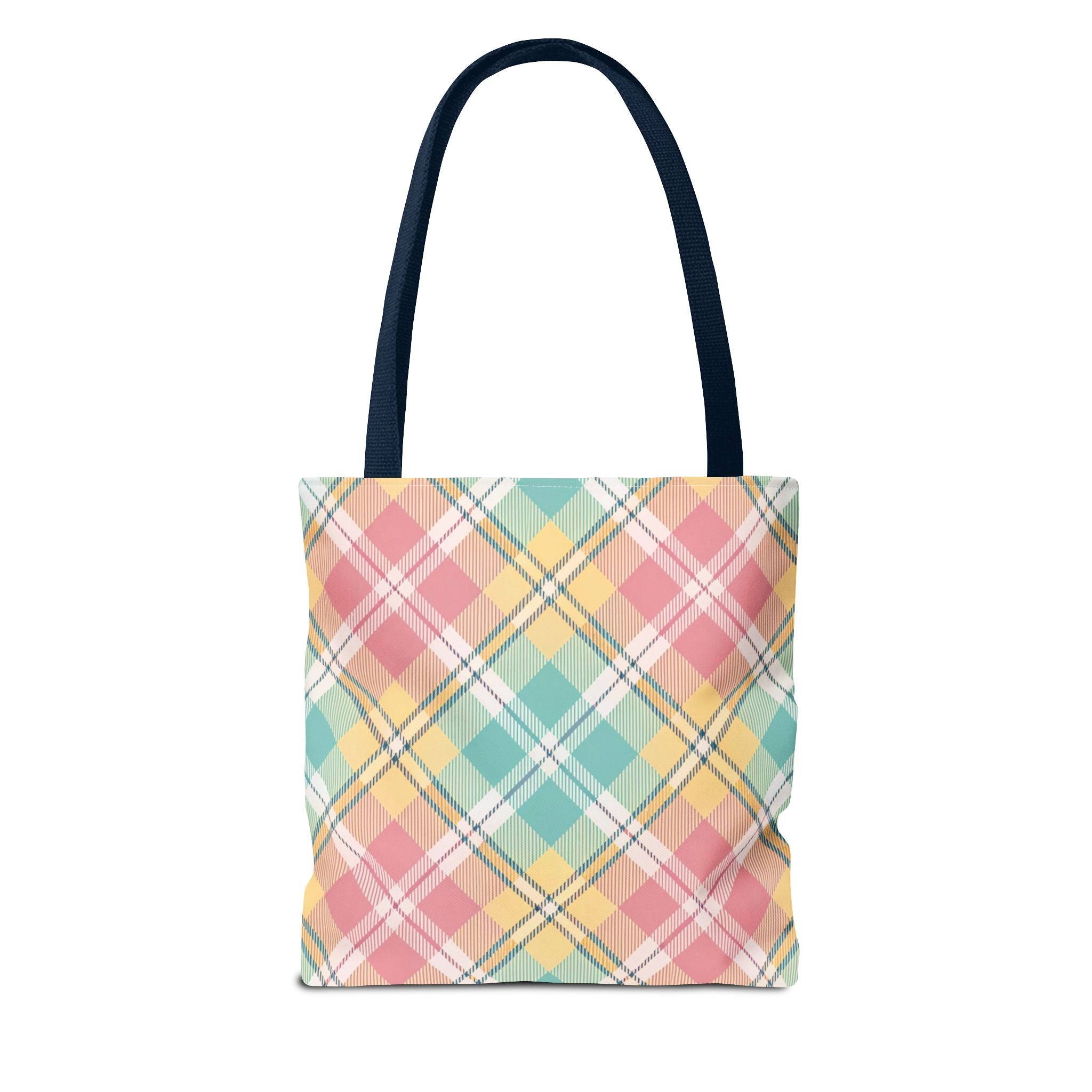 Pastel Plaid Tote Bag | Spring Plaid Pattern, Pastel Checkered Tote