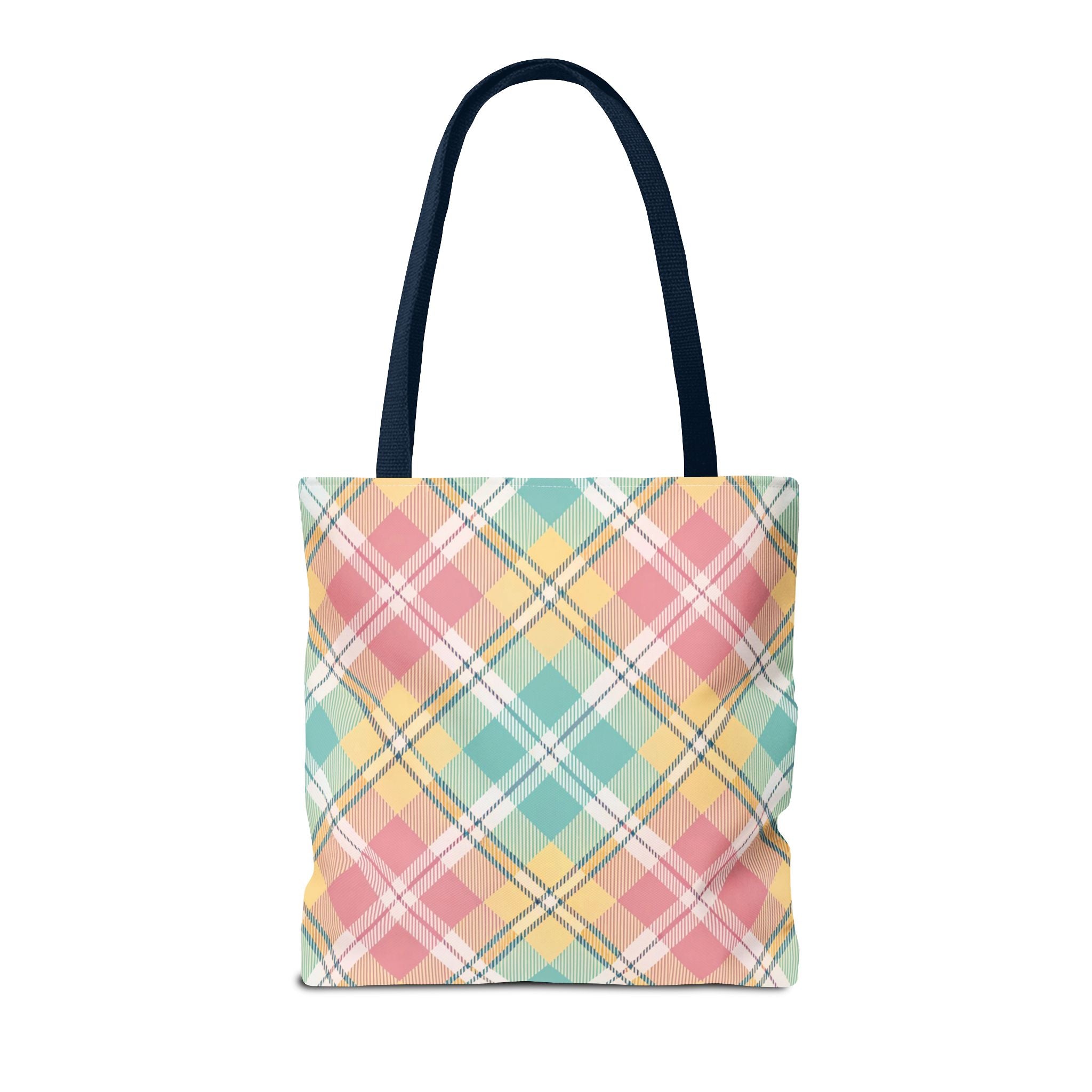 Pastel Plaid Tote Bag | Spring Plaid Pattern, Pastel Checkered Tote