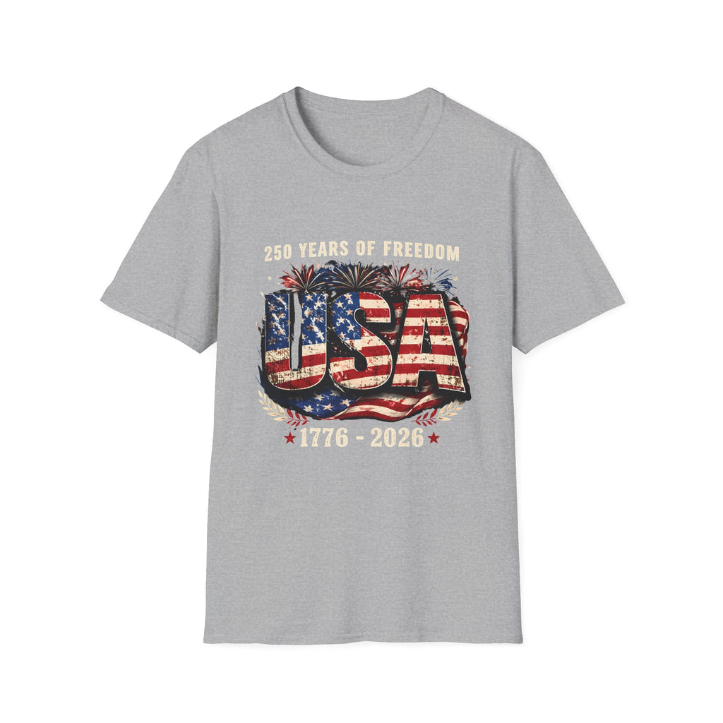 USA Flag Graphic T-Shirt | American Flag Typography, Patriotic Fourth of July