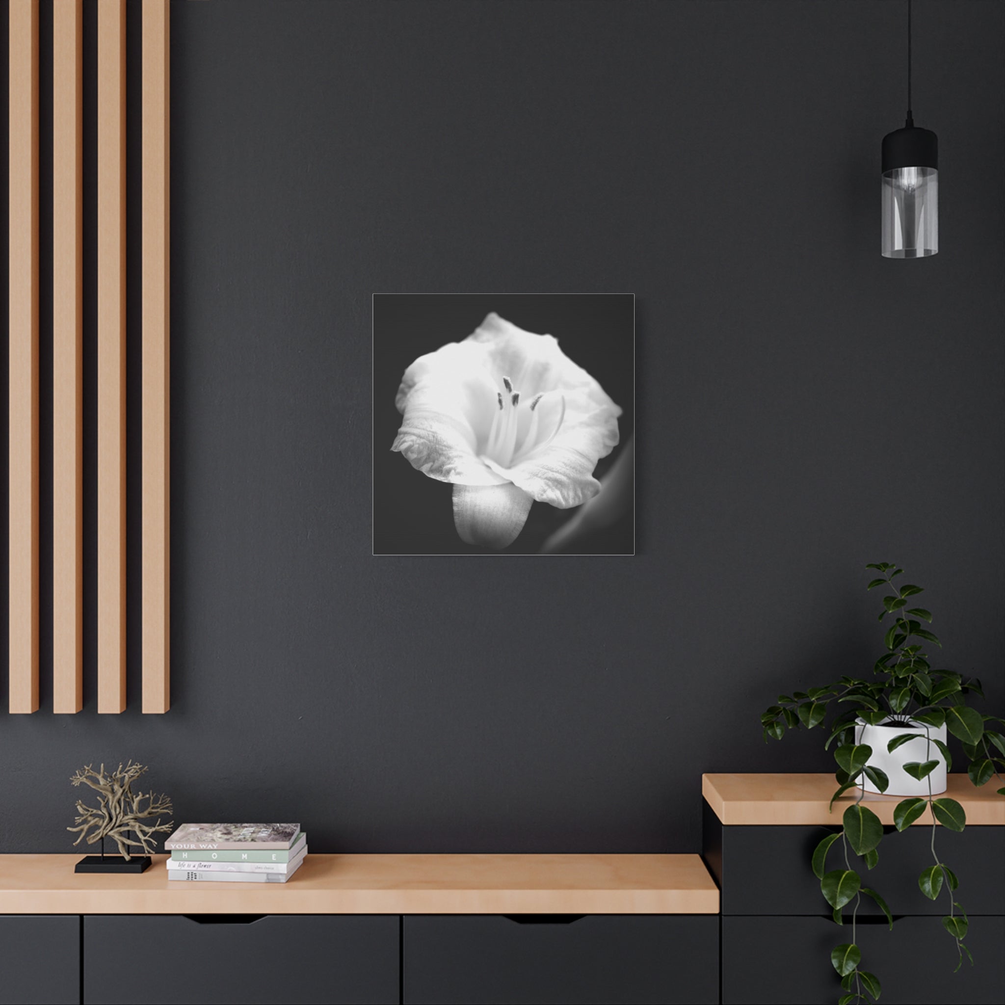 Black and White Lily Photo Canvas