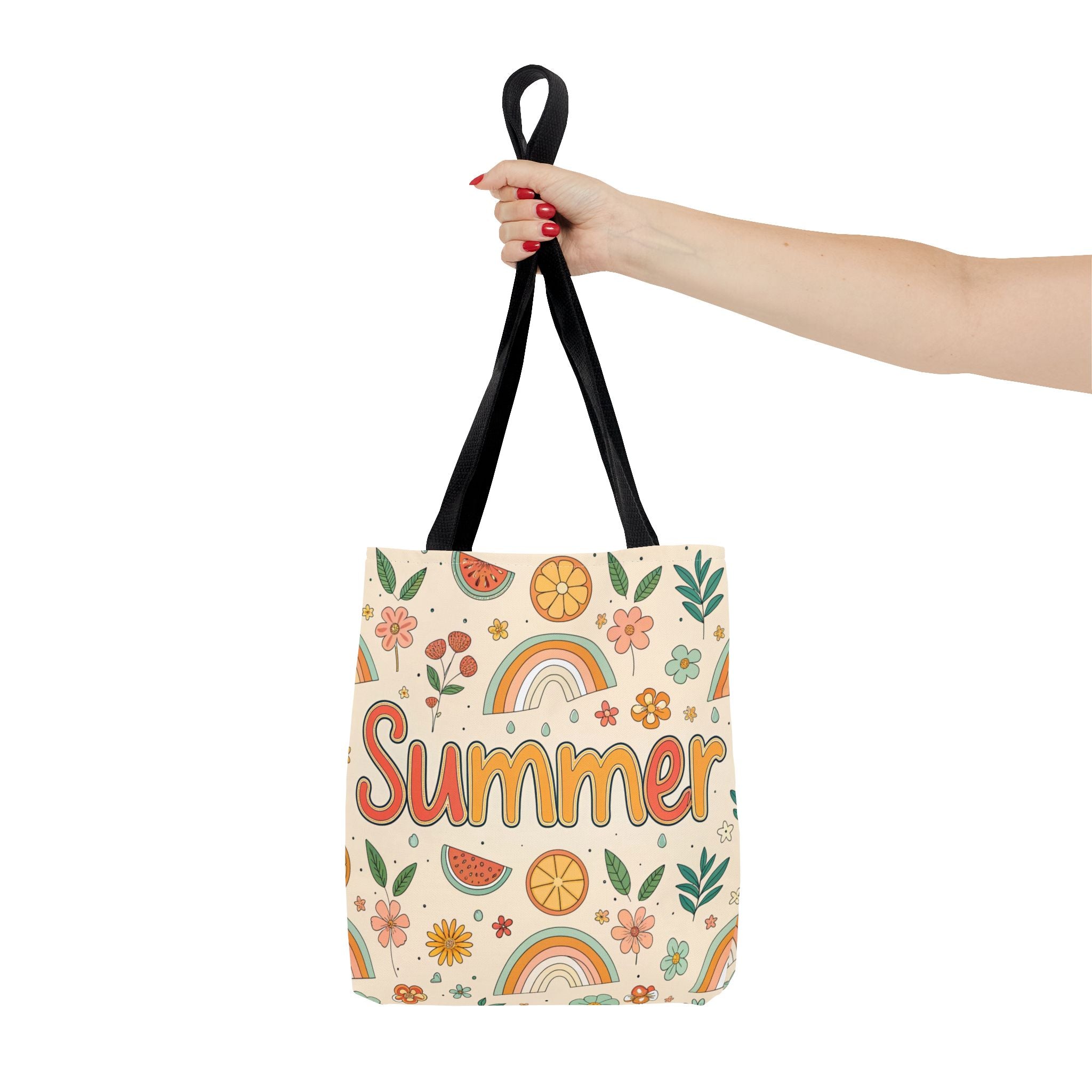 Summer Pattern Tote Bag | Rainbow, Watermelon, Floral Beach Vibes