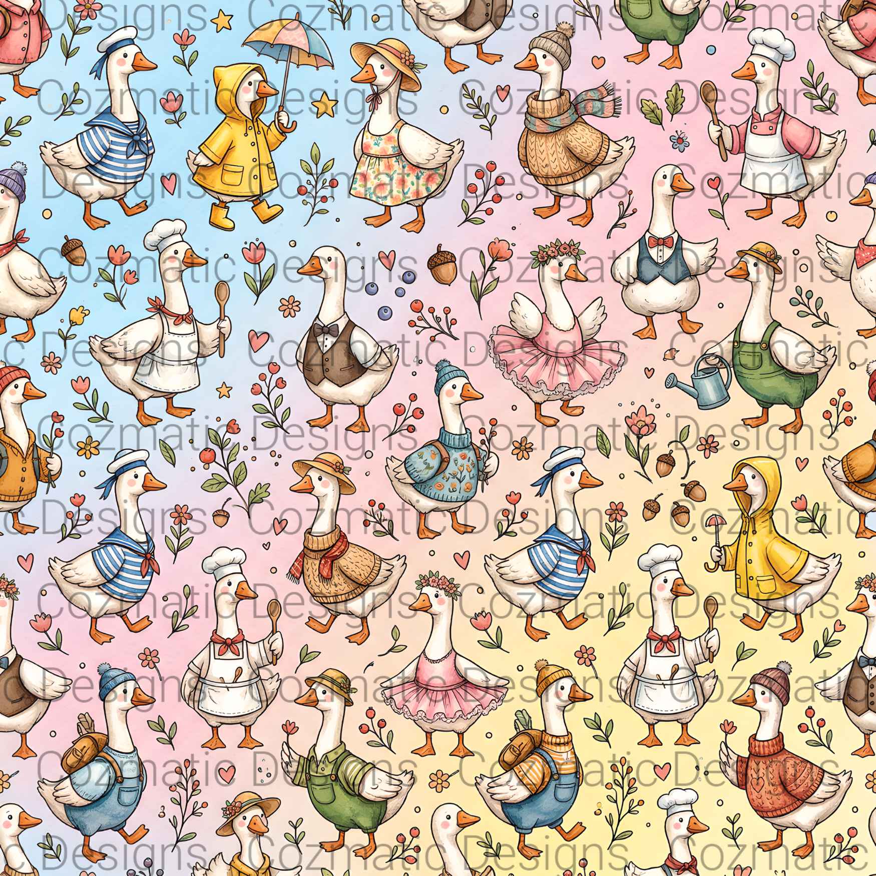 Silly Ducks Digital File Tumbler Wrap for Sublimation
