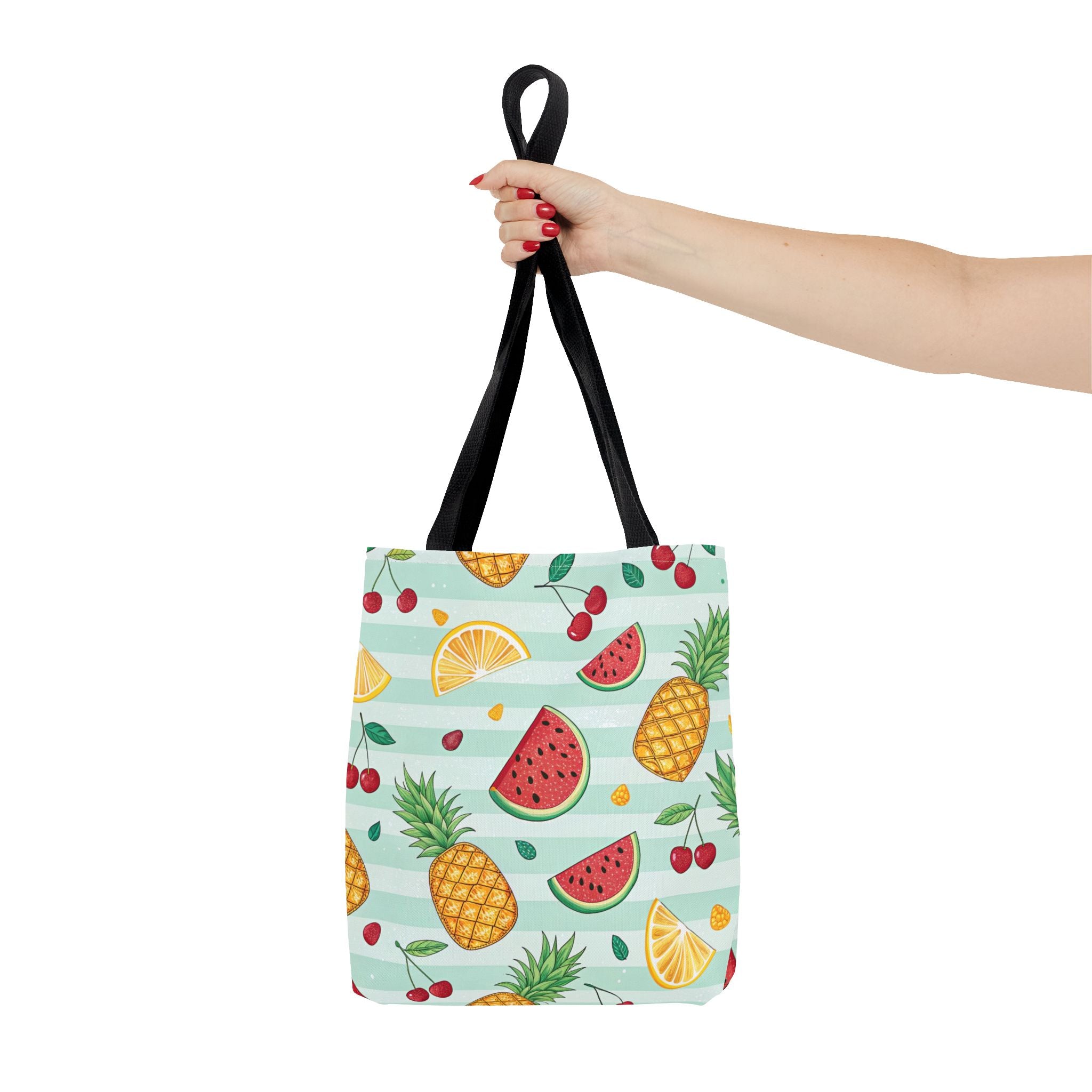 Tropical Fruit Pattern Tote Bag | Pineapple Watermelon Cherry Citrus Beach