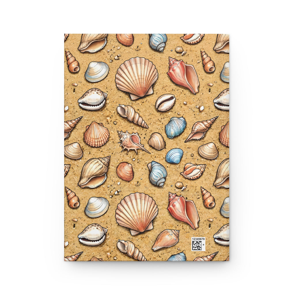 Seashell Pattern Hardcover Journal Beach Shells Notebook for Travel, Journaling & Summer Memories