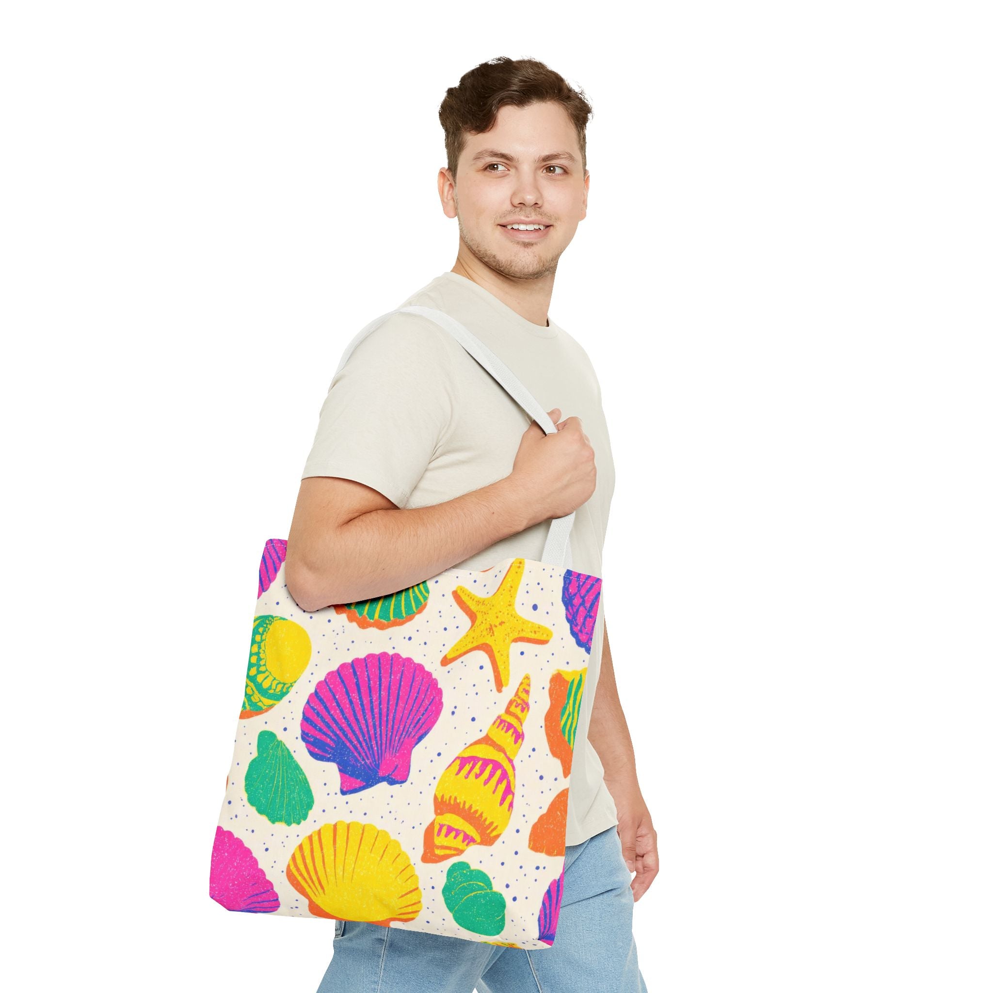 Colorful Seashell Pattern Tote | Beach Shells Summer Print