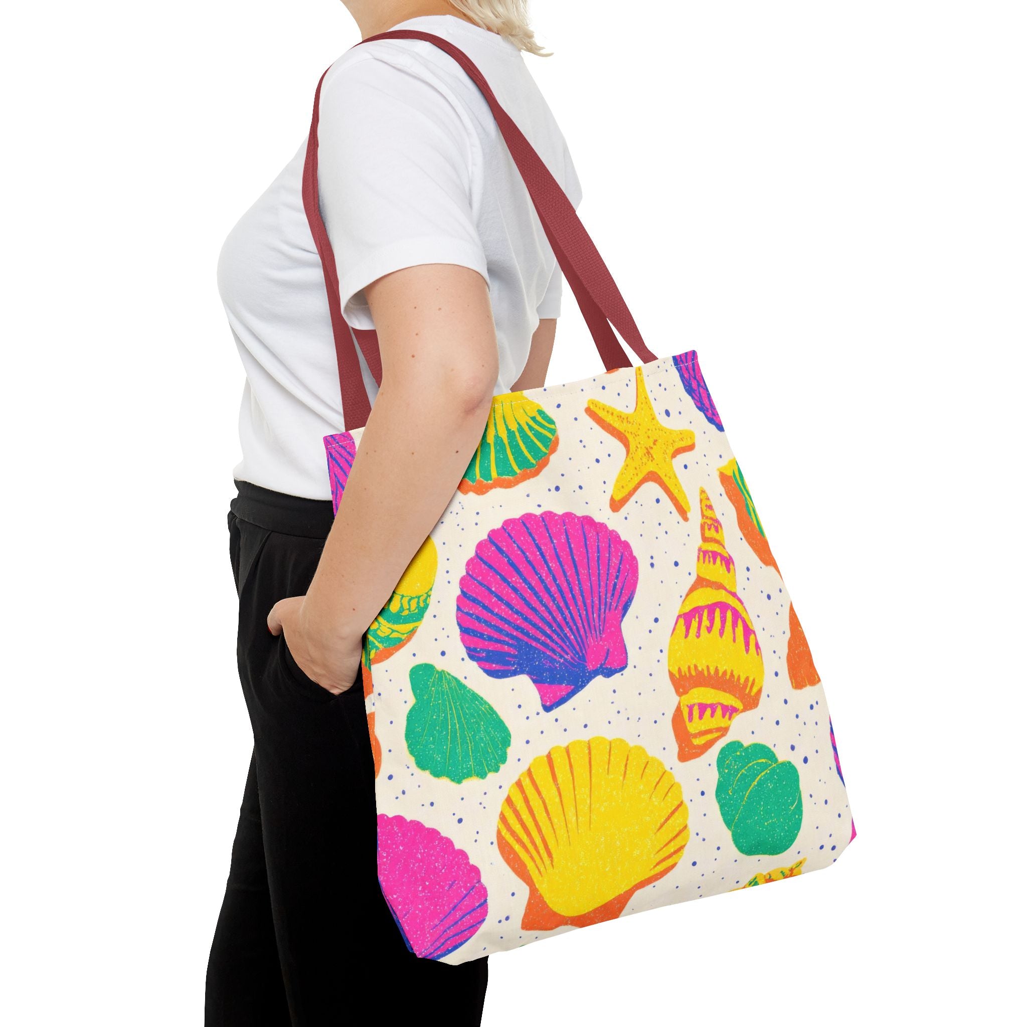 Colorful Seashell Pattern Tote | Beach Shells Summer Print