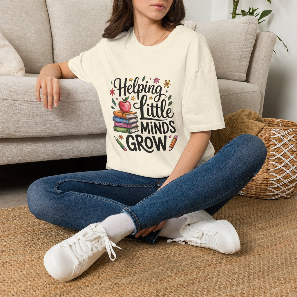 Helping Little Minds Grow T-Shirt | Teacher Books Apple Pencil Design