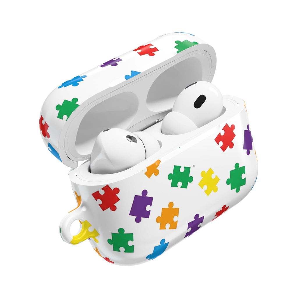 Colorful Puzzle Pieces AirPod Case | Rainbow Puzzle Pattern
