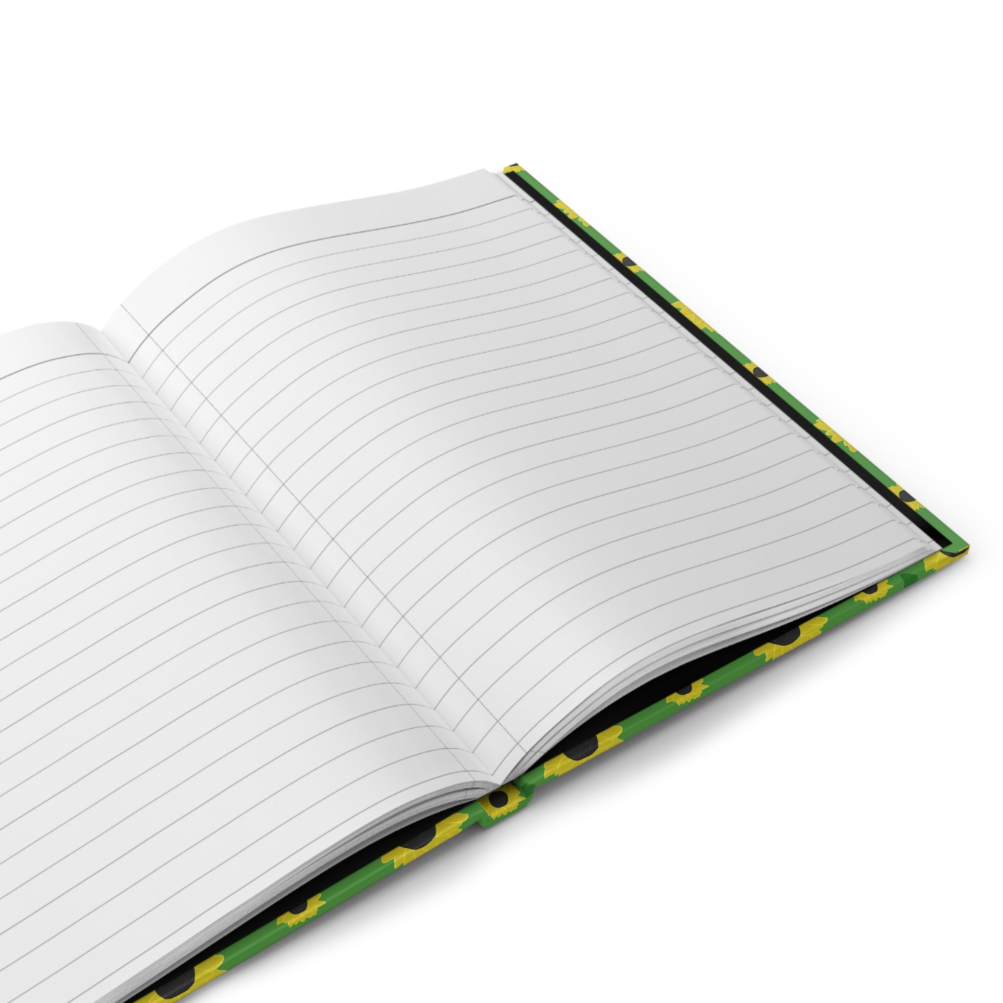 Sunflower Pattern Hardcover Journal Green Floral Notebook for Notes & Gifts