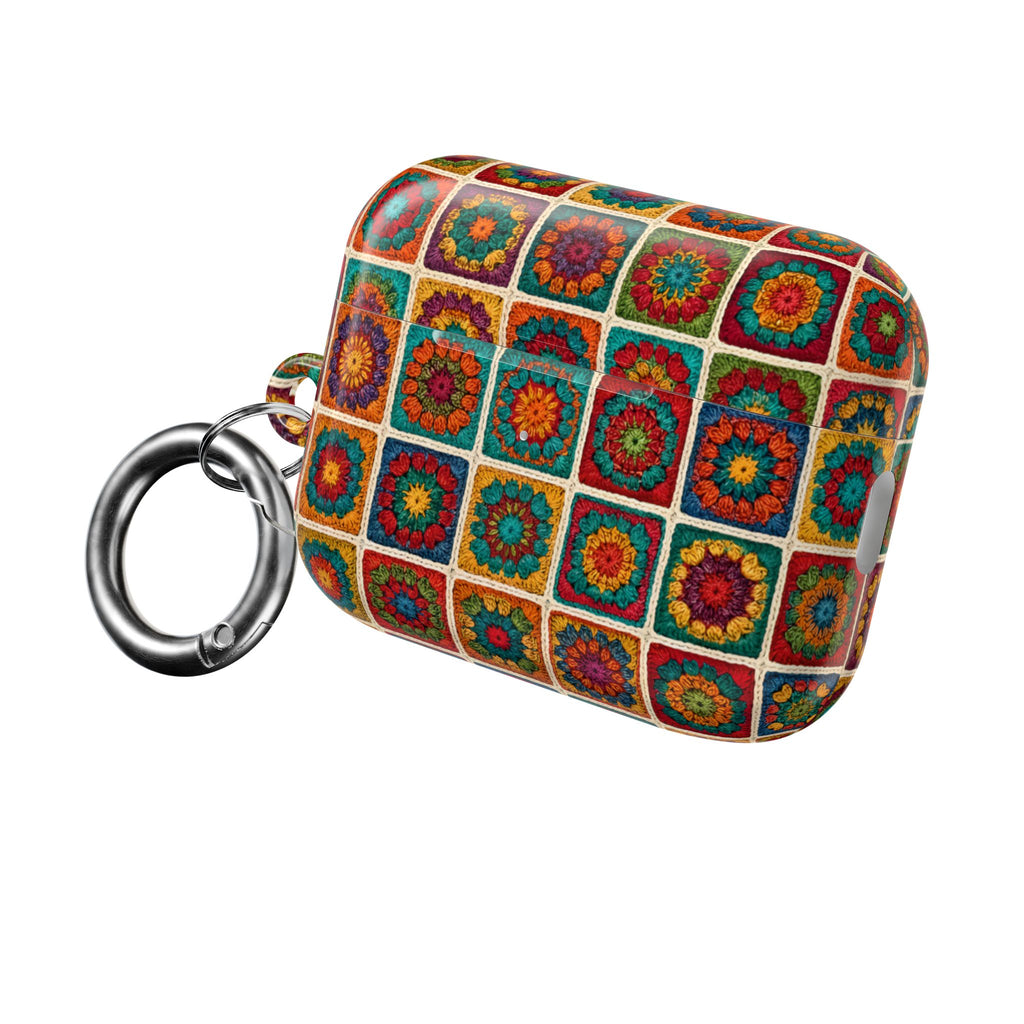 Colorful Crochet Granny Square AirPod Case | Boho Mosaic Pattern