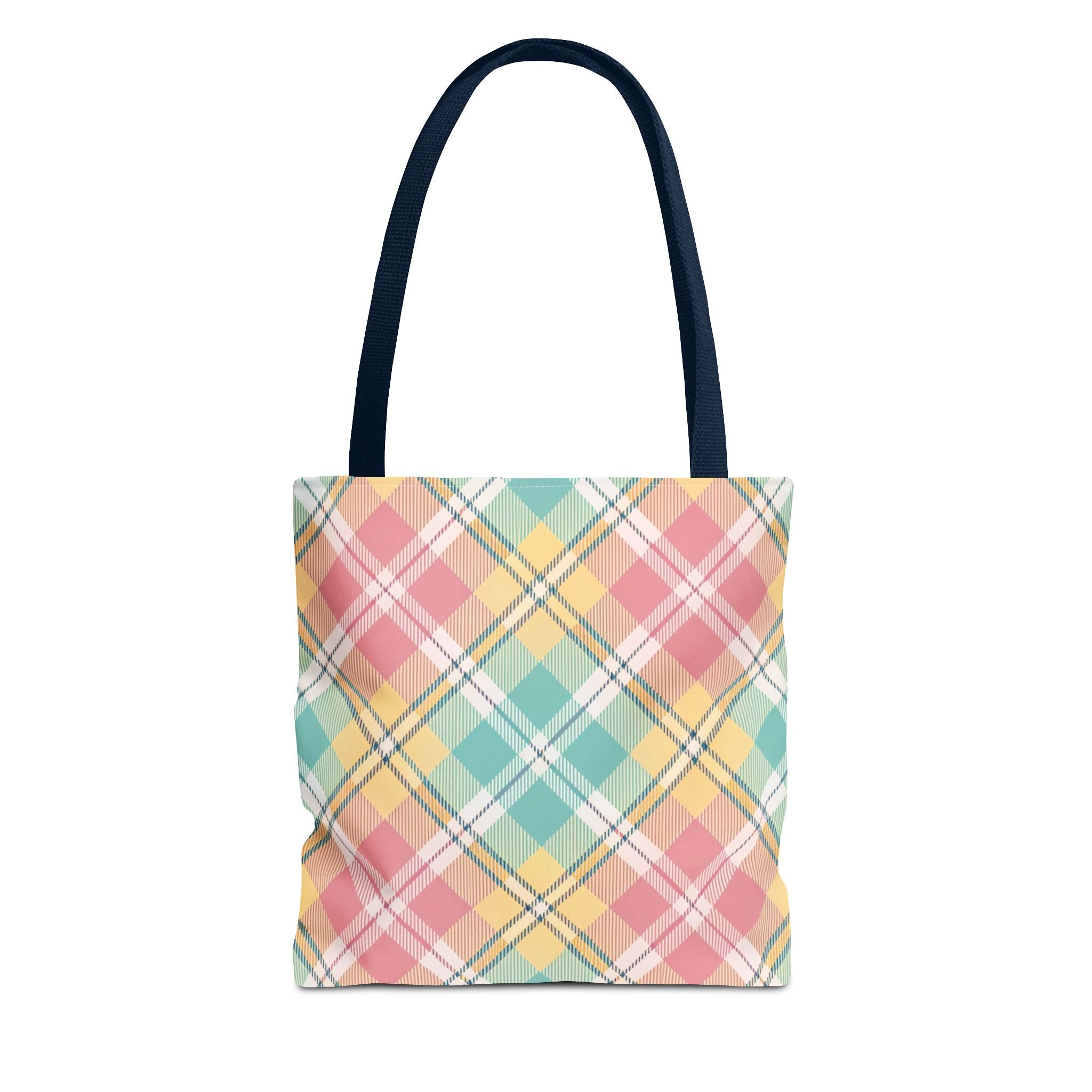 Pastel Plaid Tote Bag | Spring Plaid Pattern, Pastel Checkered Tote