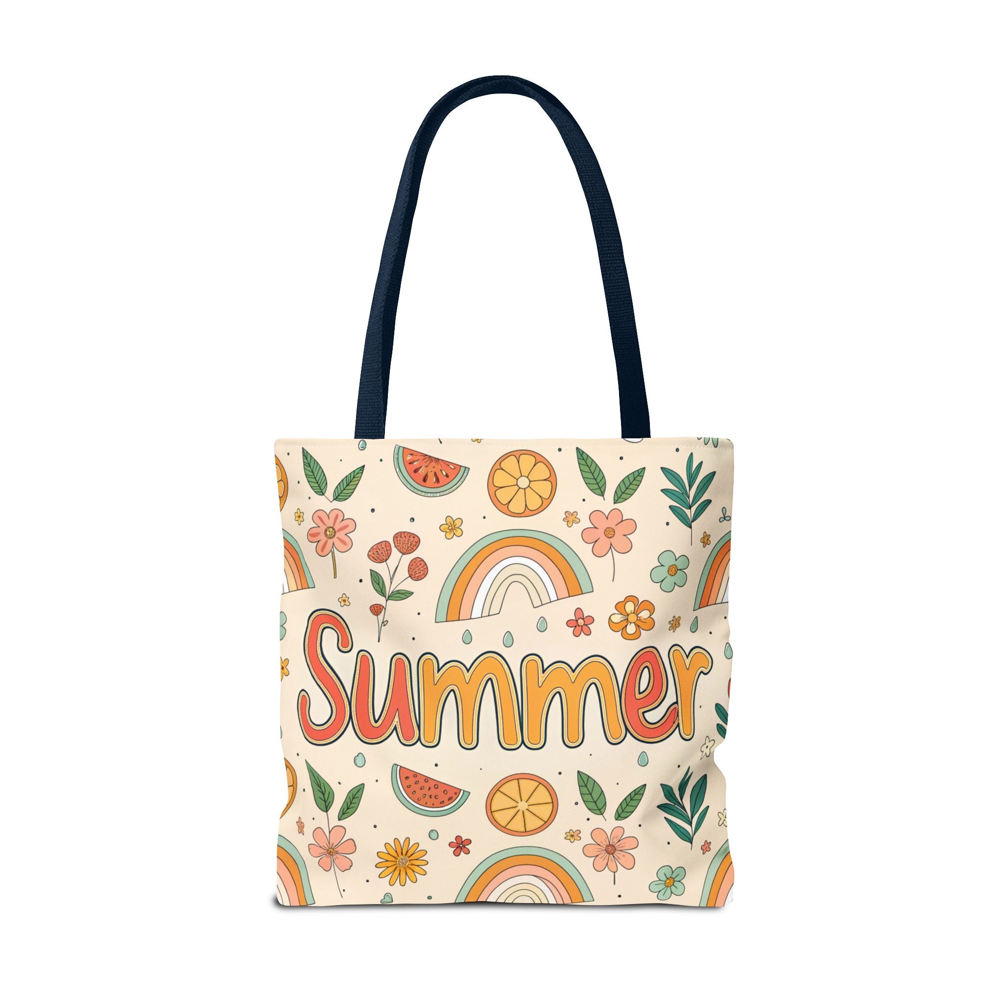Summer Pattern Tote Bag | Rainbow, Watermelon, Floral Beach Vibes