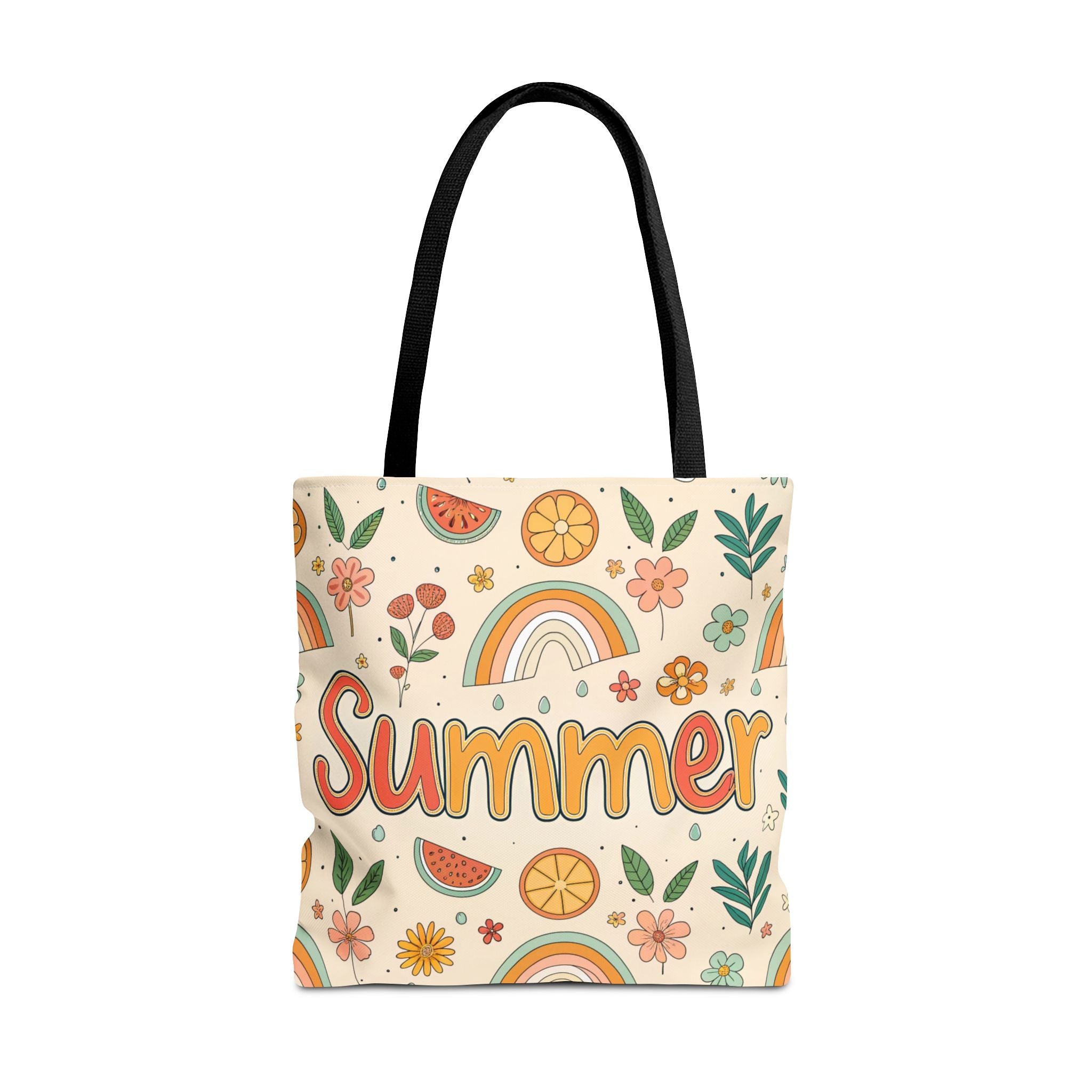 Summer Pattern Tote Bag | Rainbow, Watermelon, Floral Beach Vibes