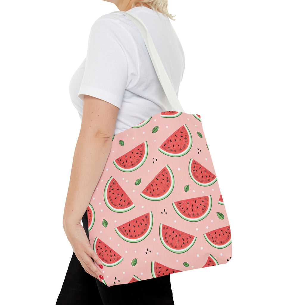 Watermelon Pattern Tote Bag | Pink Summer Fruit Print