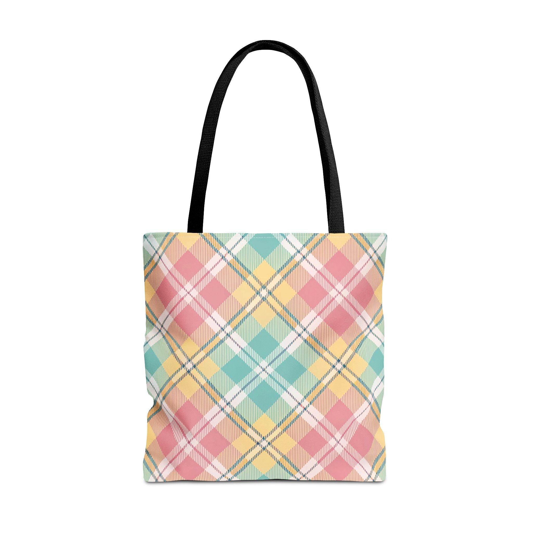 Pastel Plaid Tote Bag | Spring Plaid Pattern, Pastel Checkered Tote