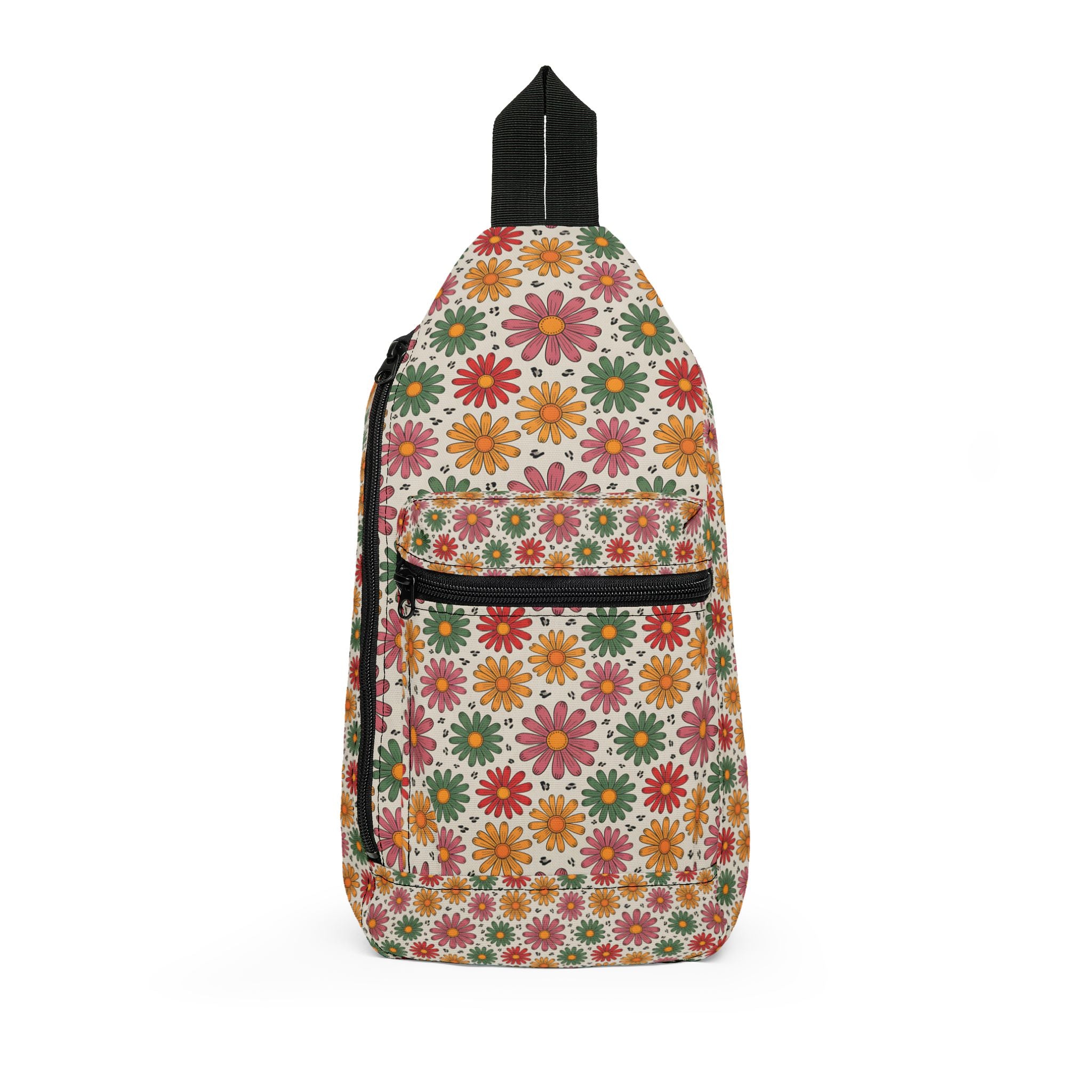 Retro Daisy Pattern Sling Bag | Floral Boho Crossbody