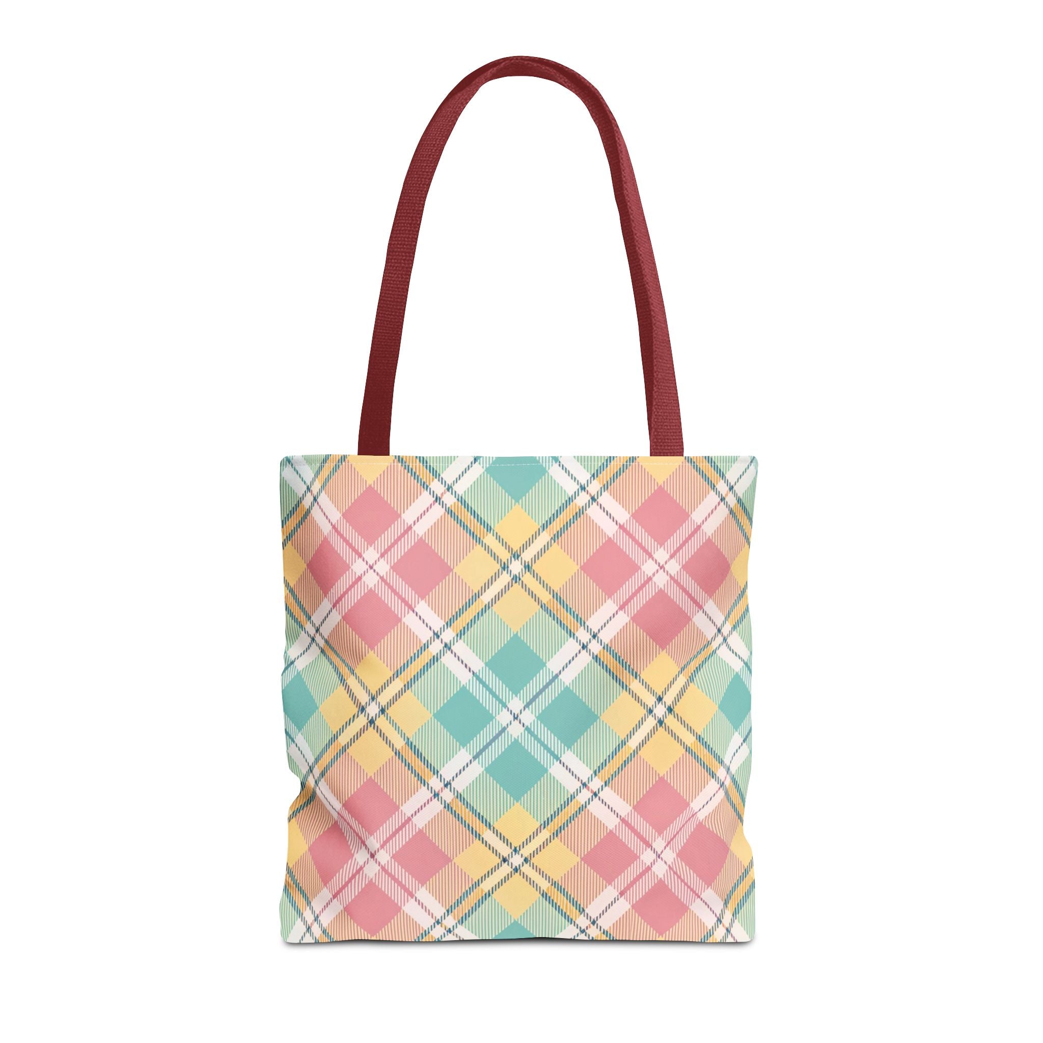 Pastel Plaid Tote Bag | Spring Plaid Pattern, Pastel Checkered Tote