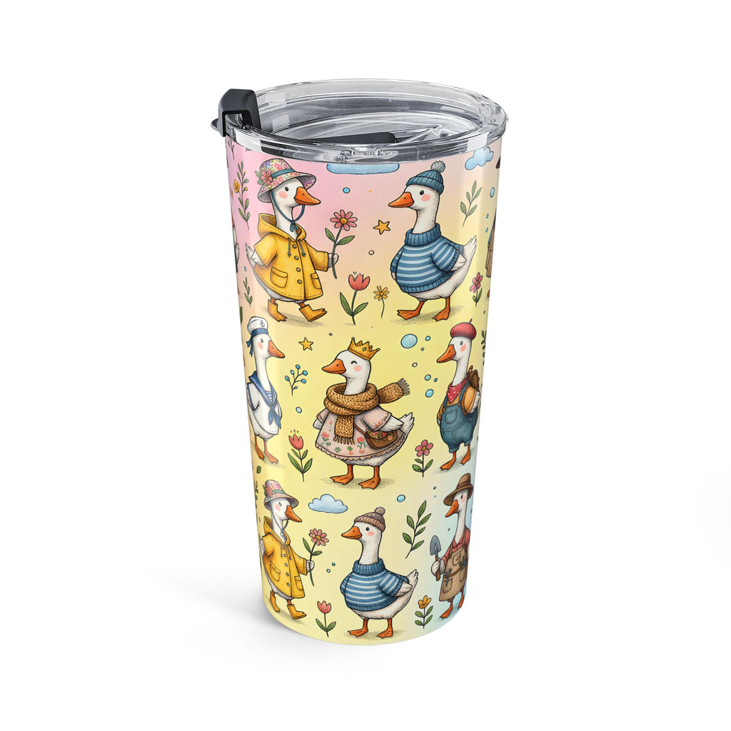 20oz Goose Pattern Tumbler | Cute Pastel Farmer Goose Travel Cup