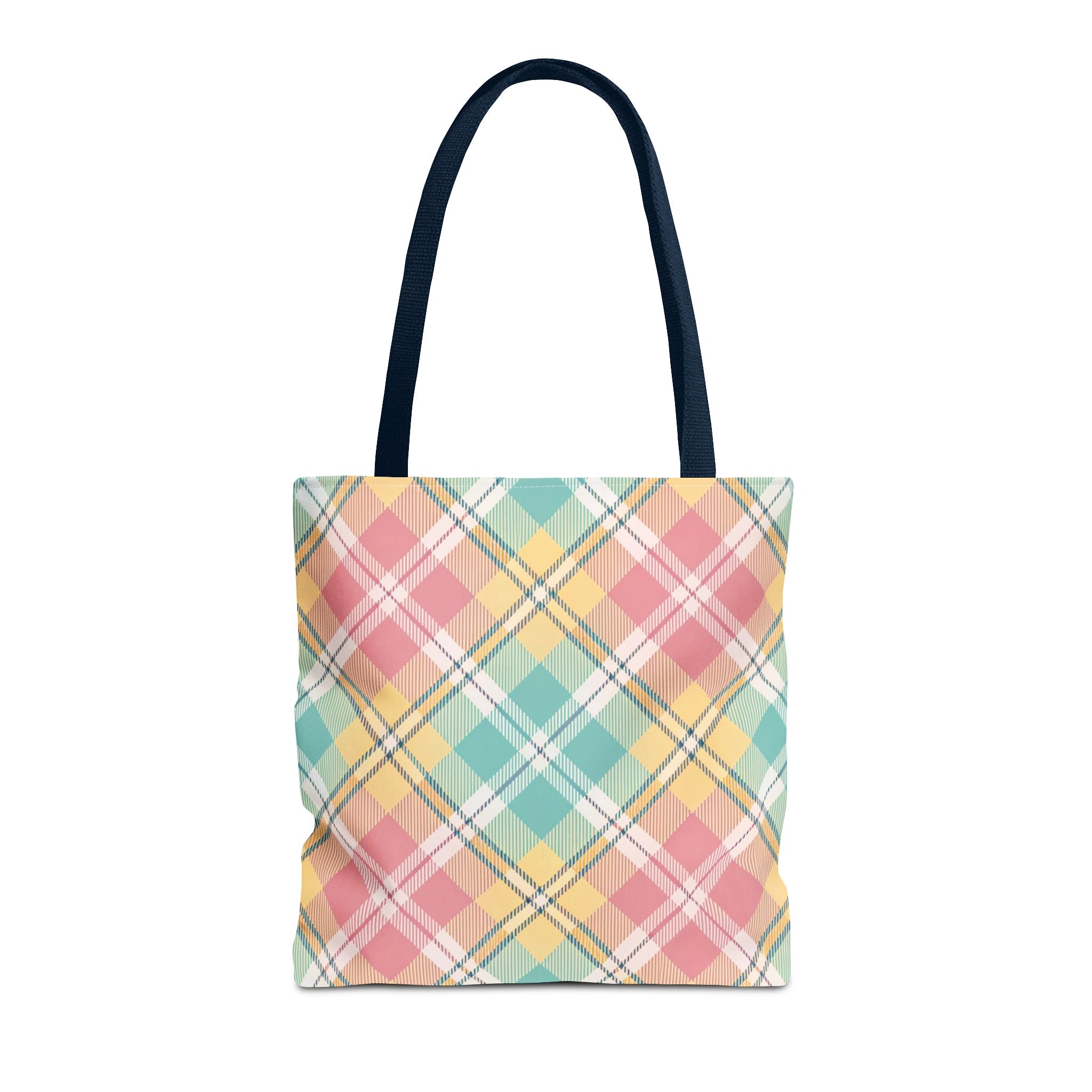 Pastel Plaid Tote Bag | Spring Plaid Pattern, Pastel Checkered Tote