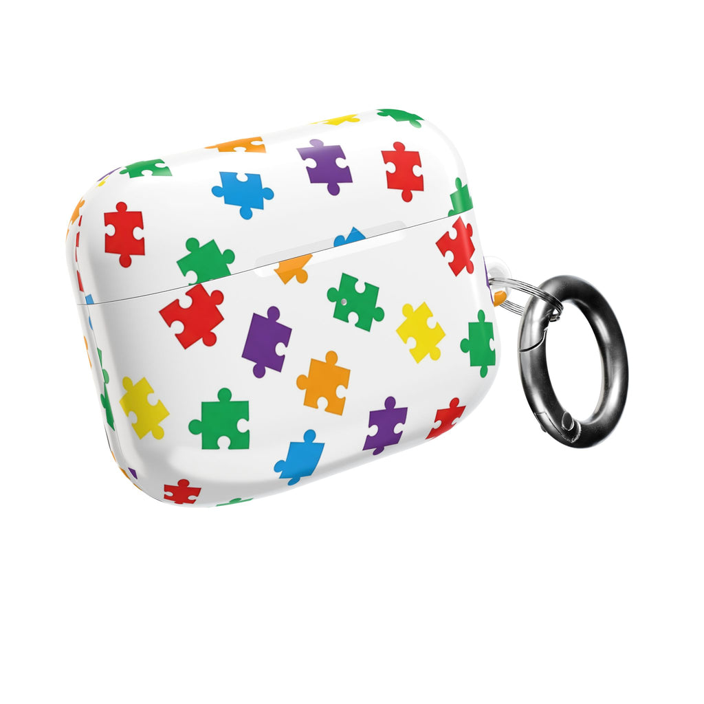 Colorful Puzzle Pieces AirPod Case | Rainbow Puzzle Pattern
