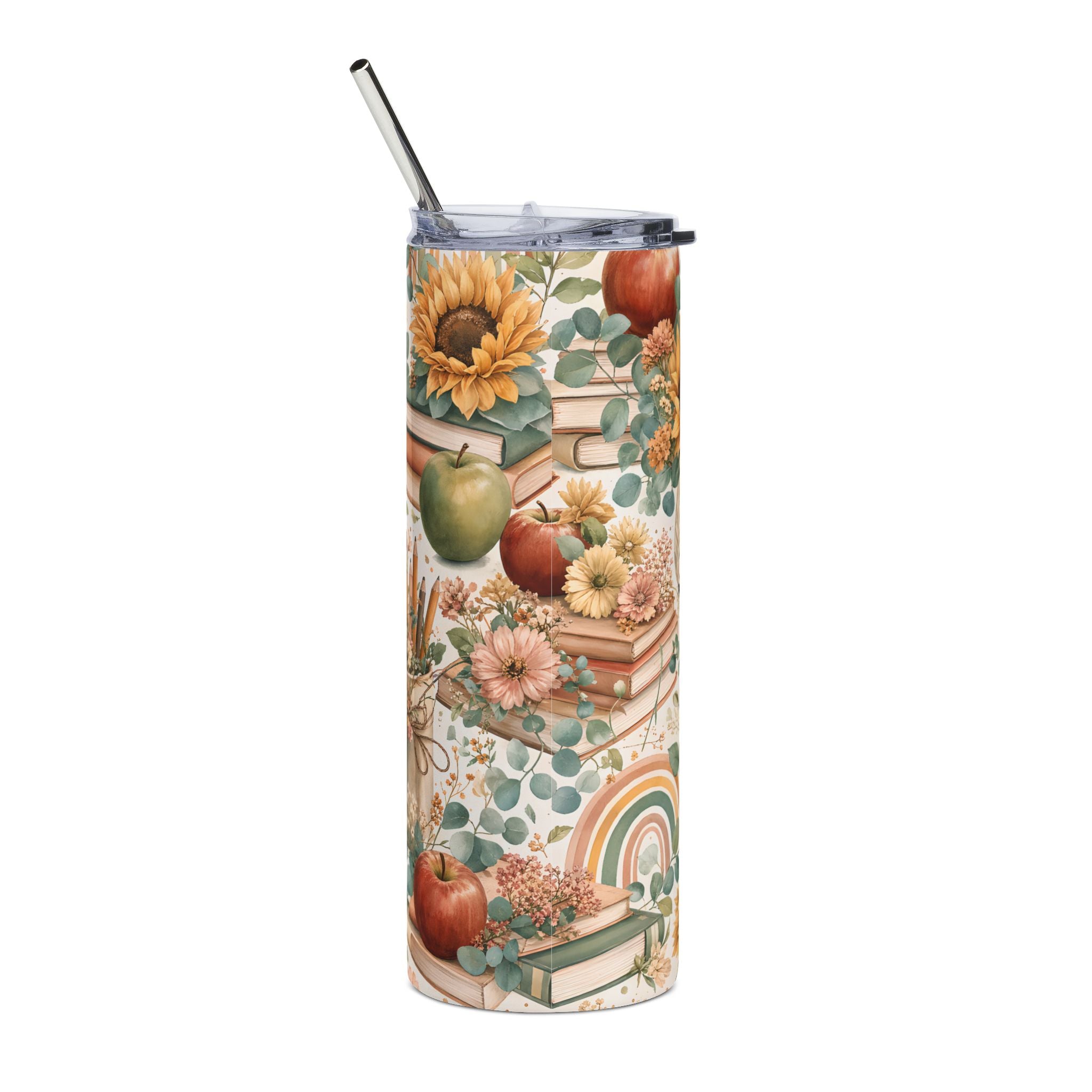 20oz Floral Sunflower Tumbler — Boho Coffee & Tea Stainless Steel Tumbler