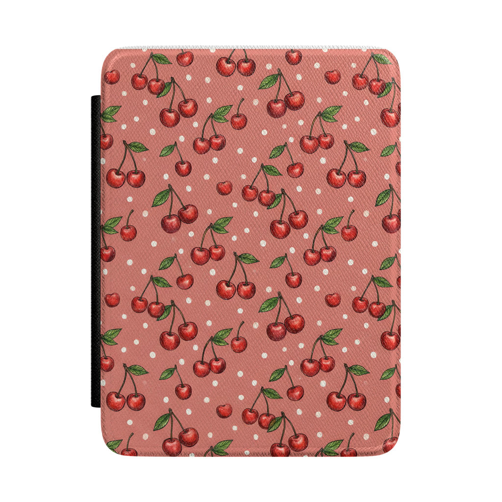 Cherry Pattern Kindle Case | Retro Pink Polka Dot Cherries