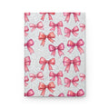 Pink Bow Pattern Hardcover Journal Cute Ribbon Notebook for Gifts & Daily Notes