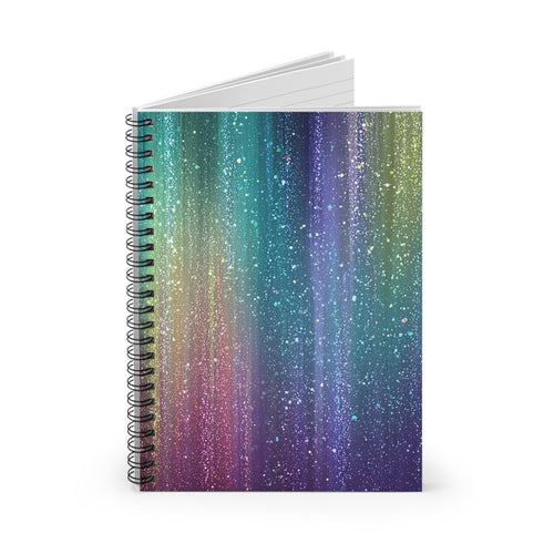 Aurora Gradient Sparkle Spiral Notebook | Ruled Journal