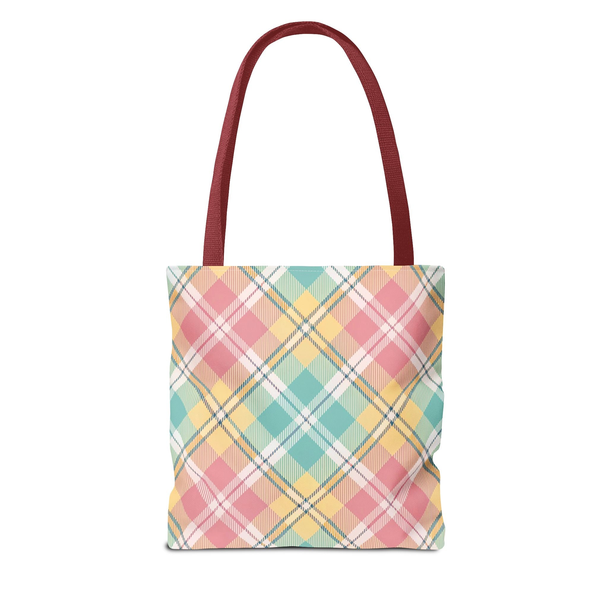 Pastel Plaid Tote Bag | Spring Plaid Pattern, Pastel Checkered Tote