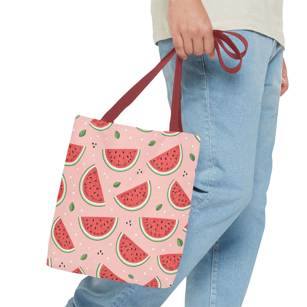 Watermelon Pattern Tote Bag | Pink Summer Fruit Print