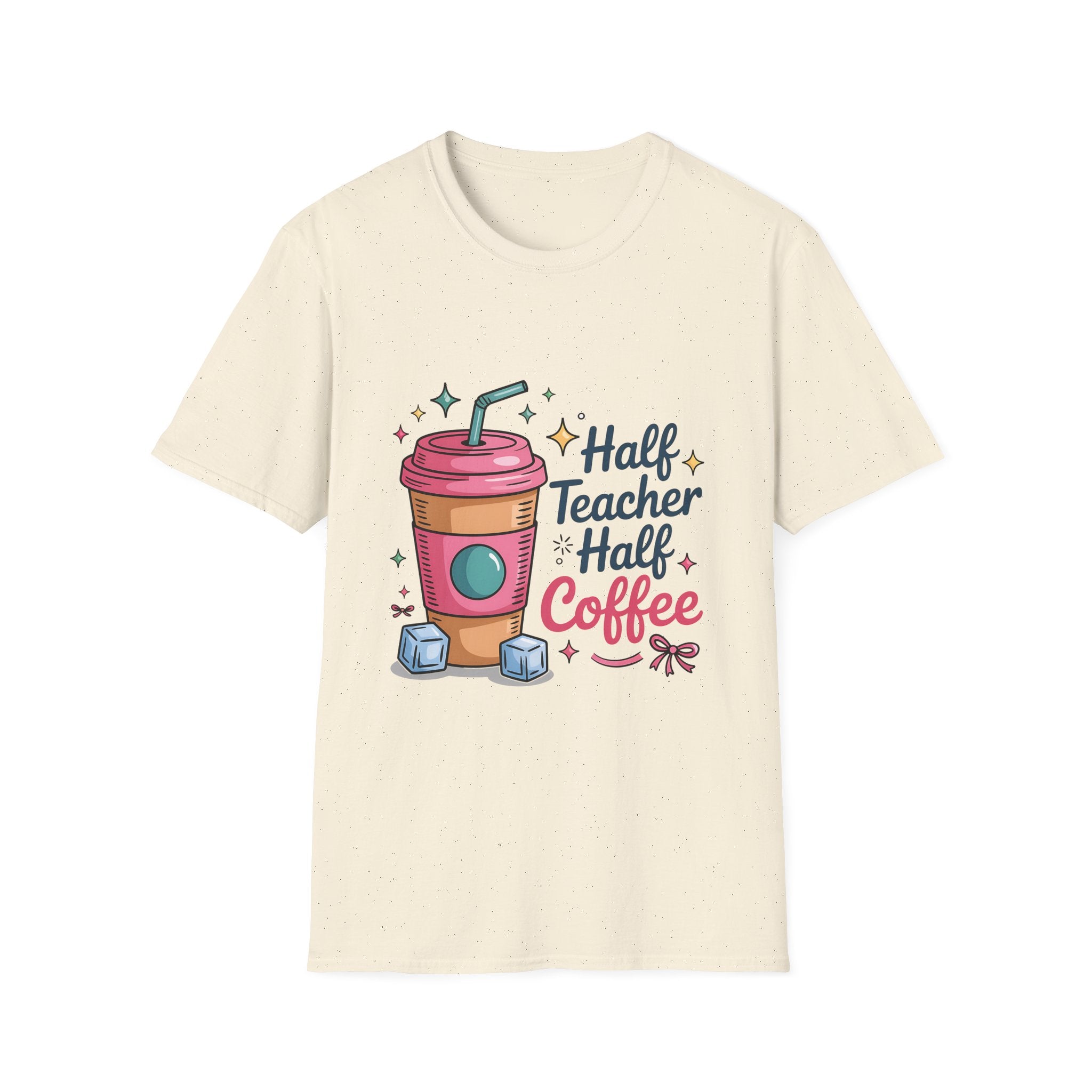 Half Teacher Half Coffee T-Shirt | Cute Coffee Cup Teacher Tee