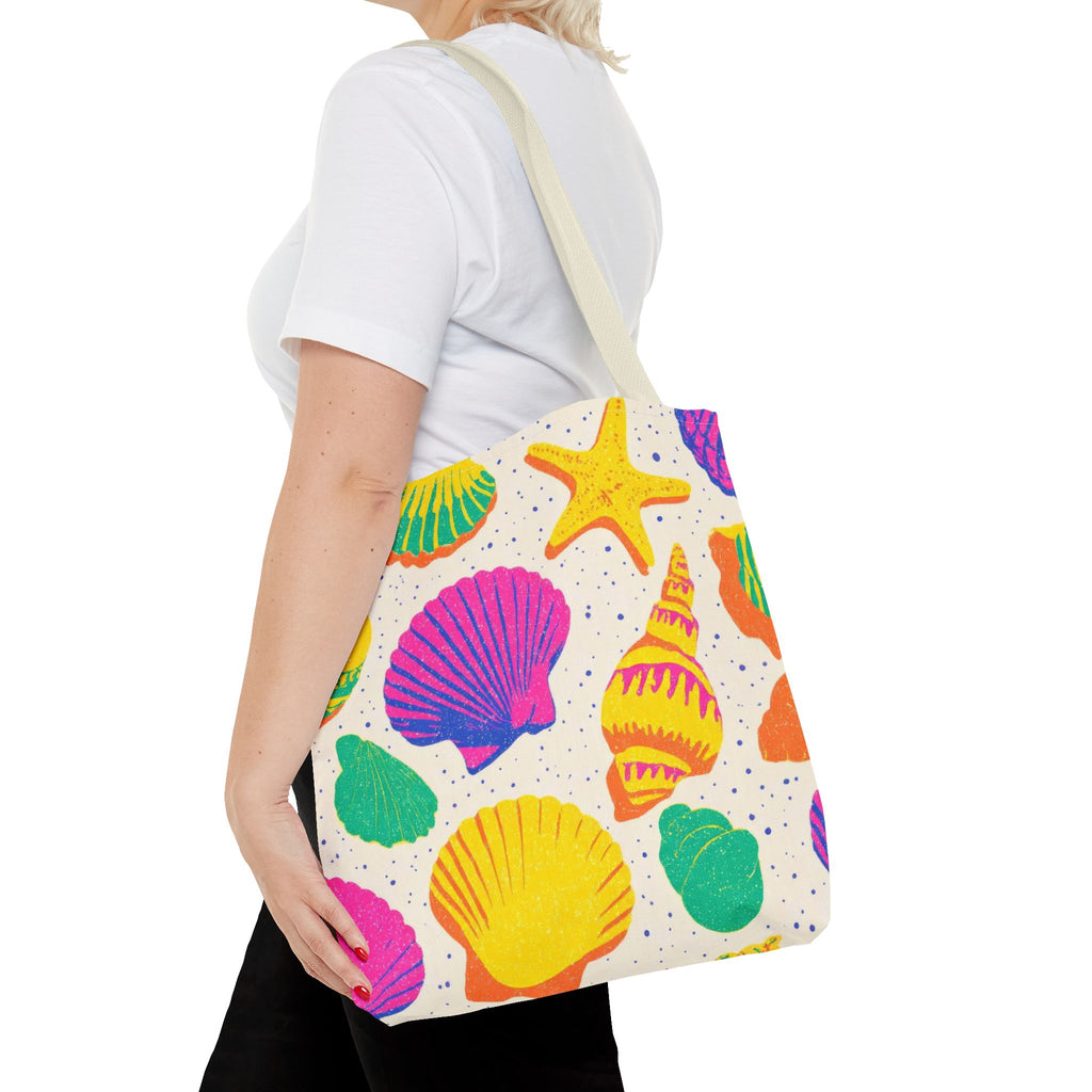 Colorful Seashell Pattern Tote | Beach Shells Summer Print