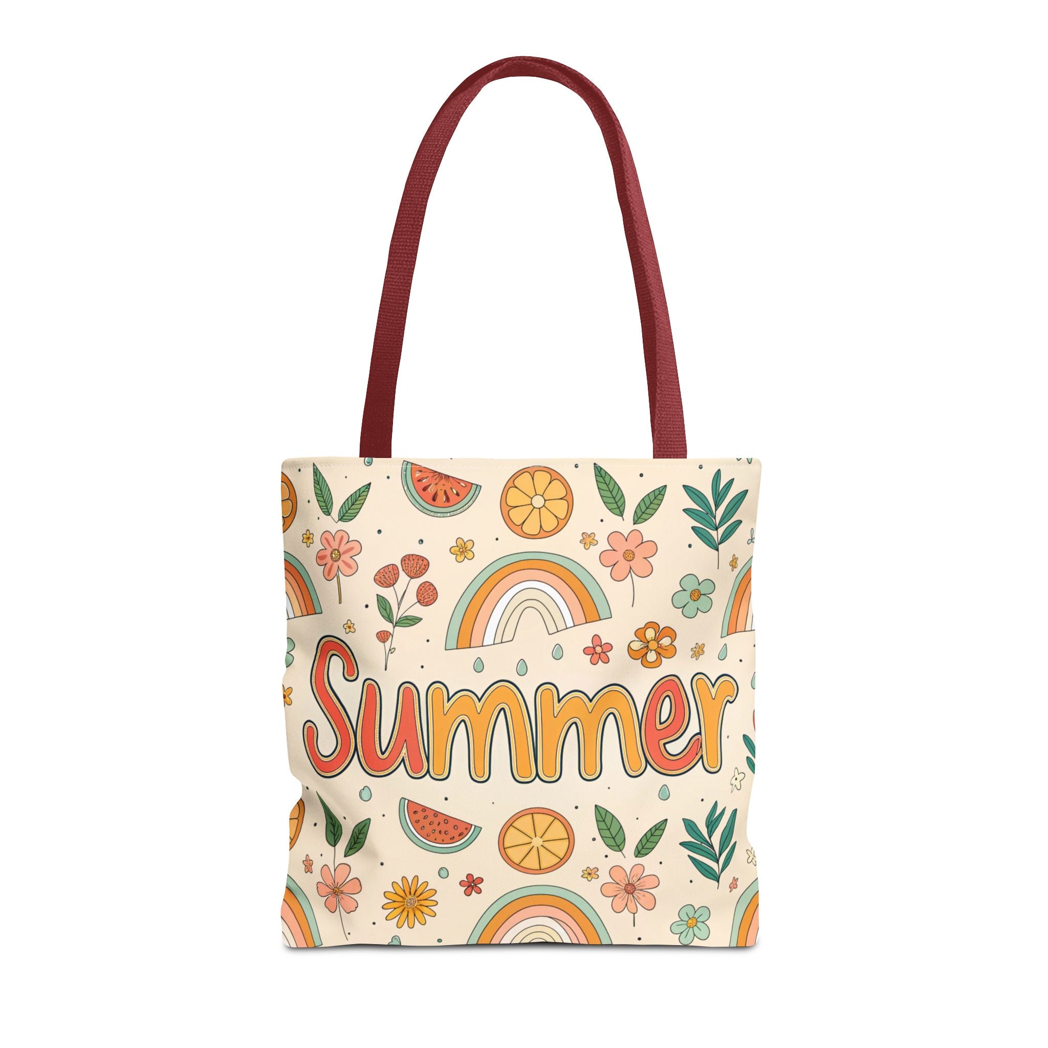 Summer Pattern Tote Bag | Rainbow, Watermelon, Floral Beach Vibes