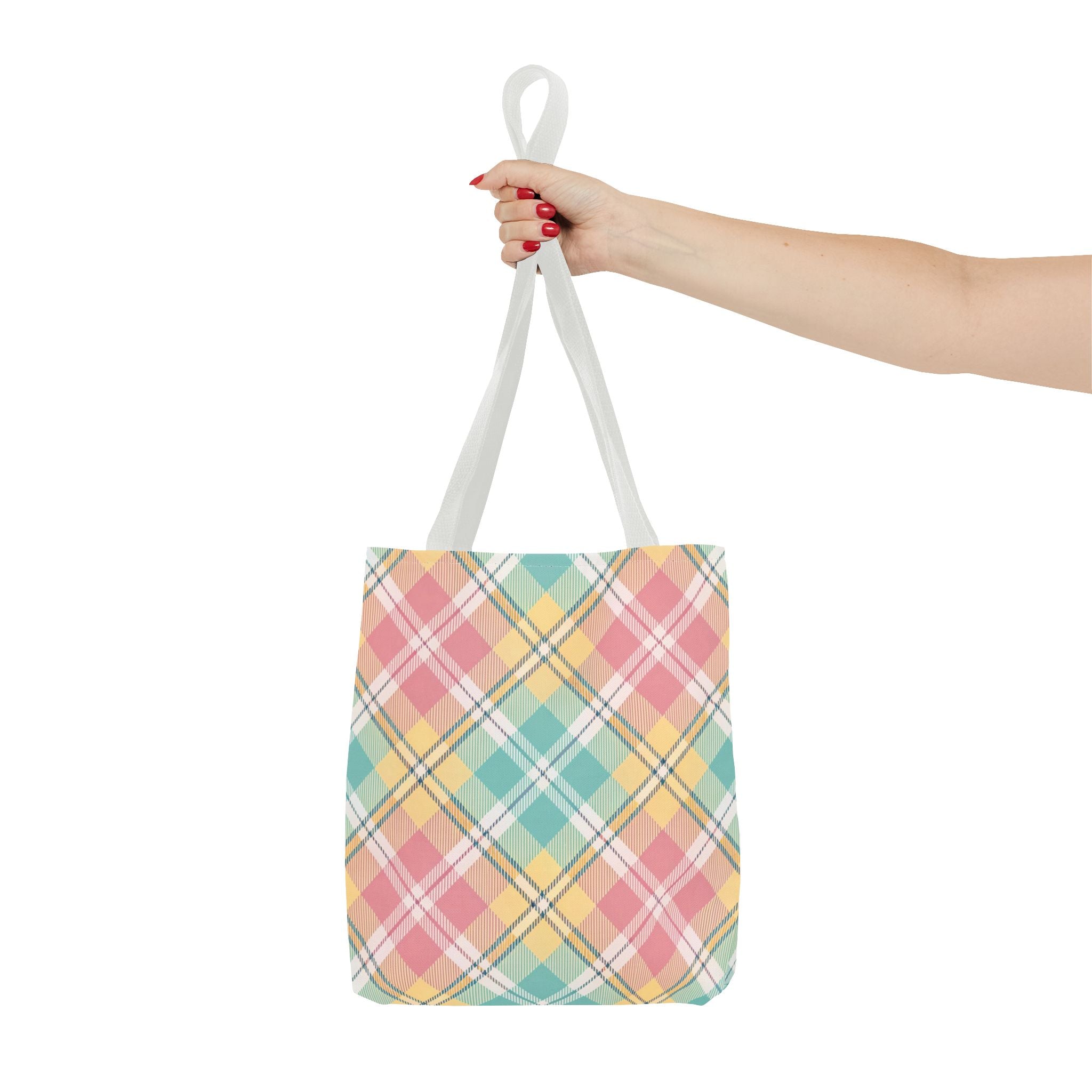 Pastel Plaid Tote Bag | Spring Plaid Pattern, Pastel Checkered Tote