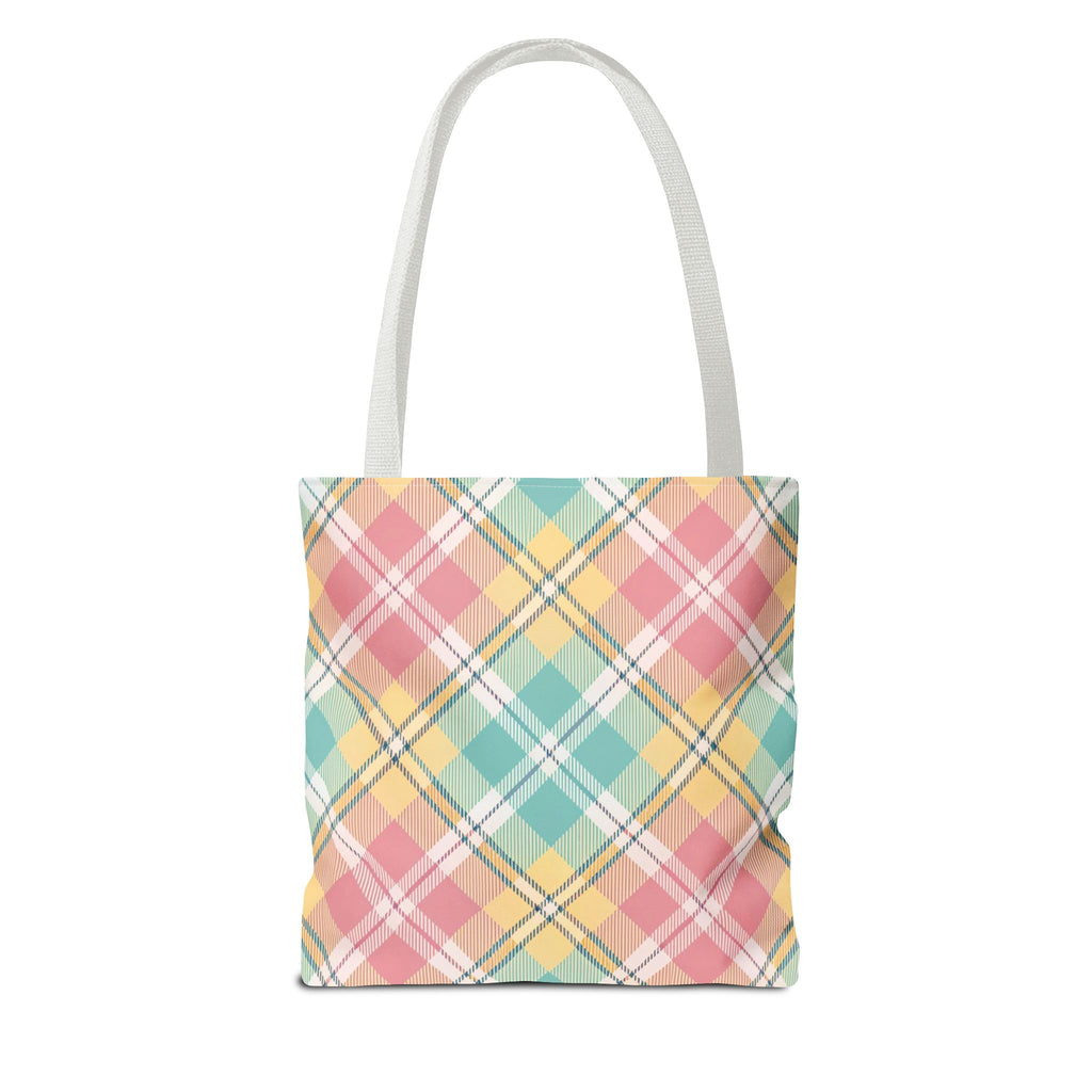 Pastel Plaid Tote Bag | Spring Plaid Pattern, Pastel Checkered Tote
