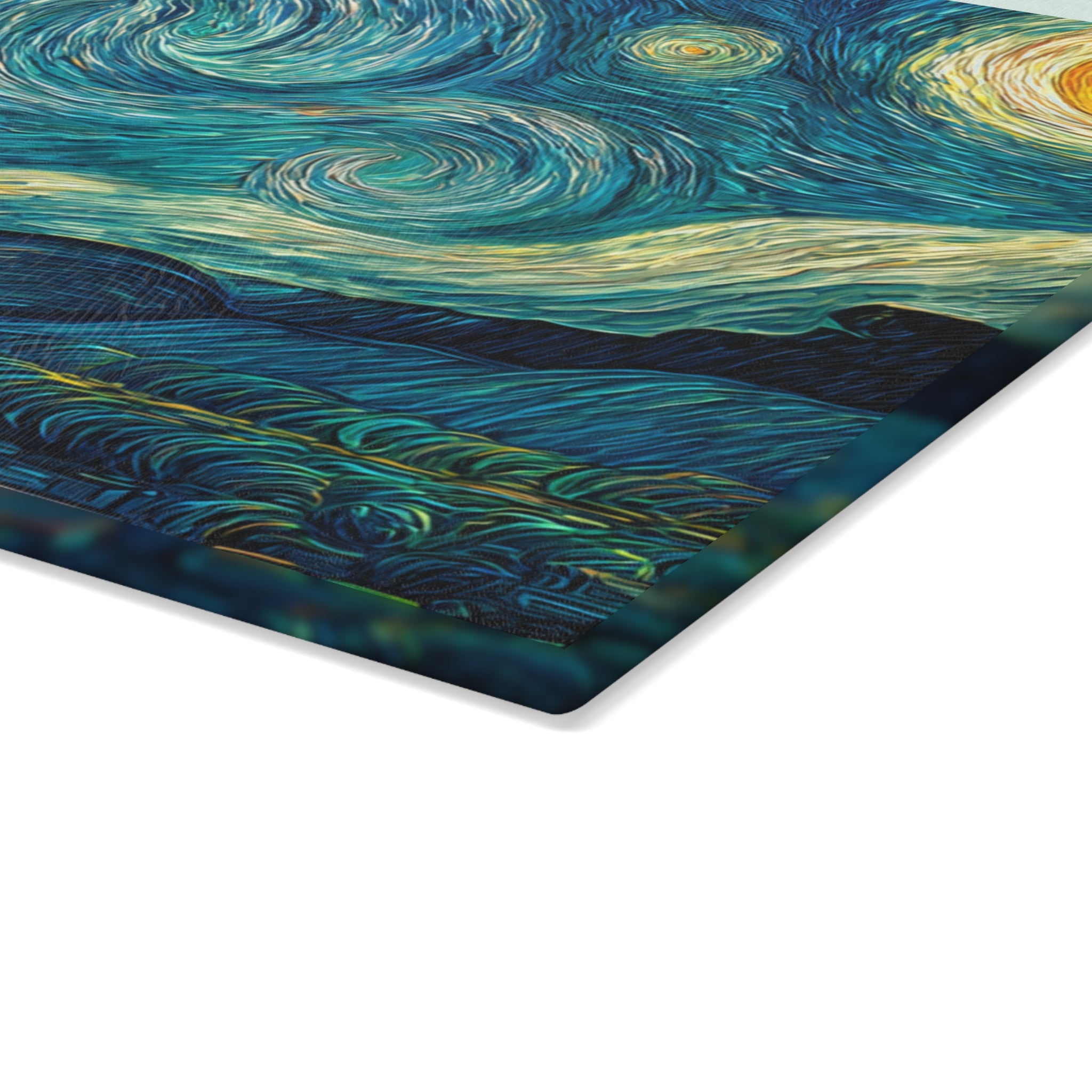 Starry Night artwork Glass Cutting Board | Van Gogh inspired kitchen decor