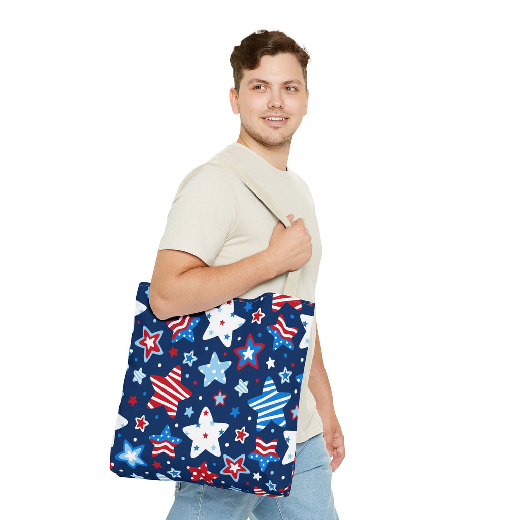 Patriotic Stars pattern Tote Bag | Red White Blue Fourth of July