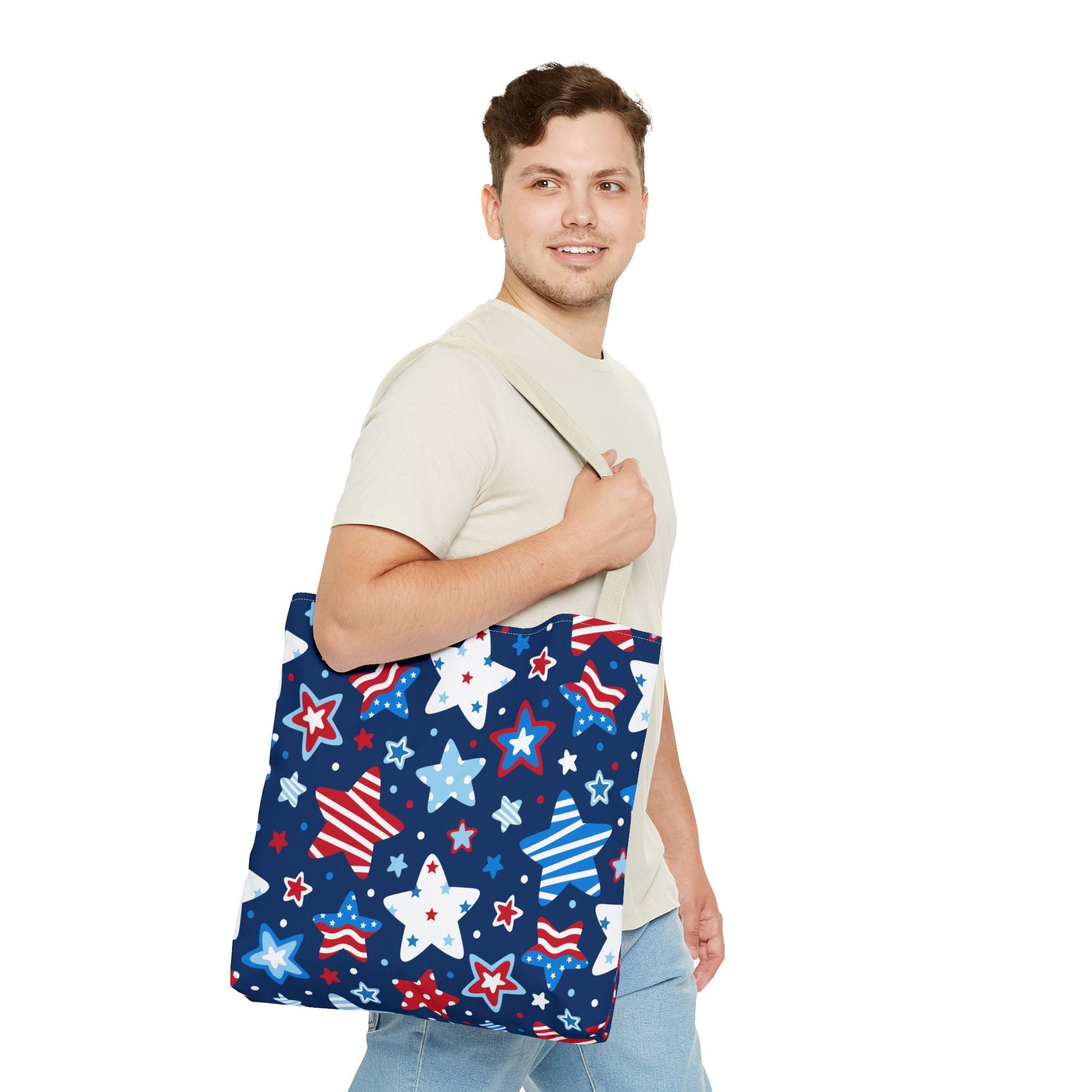 Patriotic Stars pattern Tote Bag | Red White Blue Fourth of July