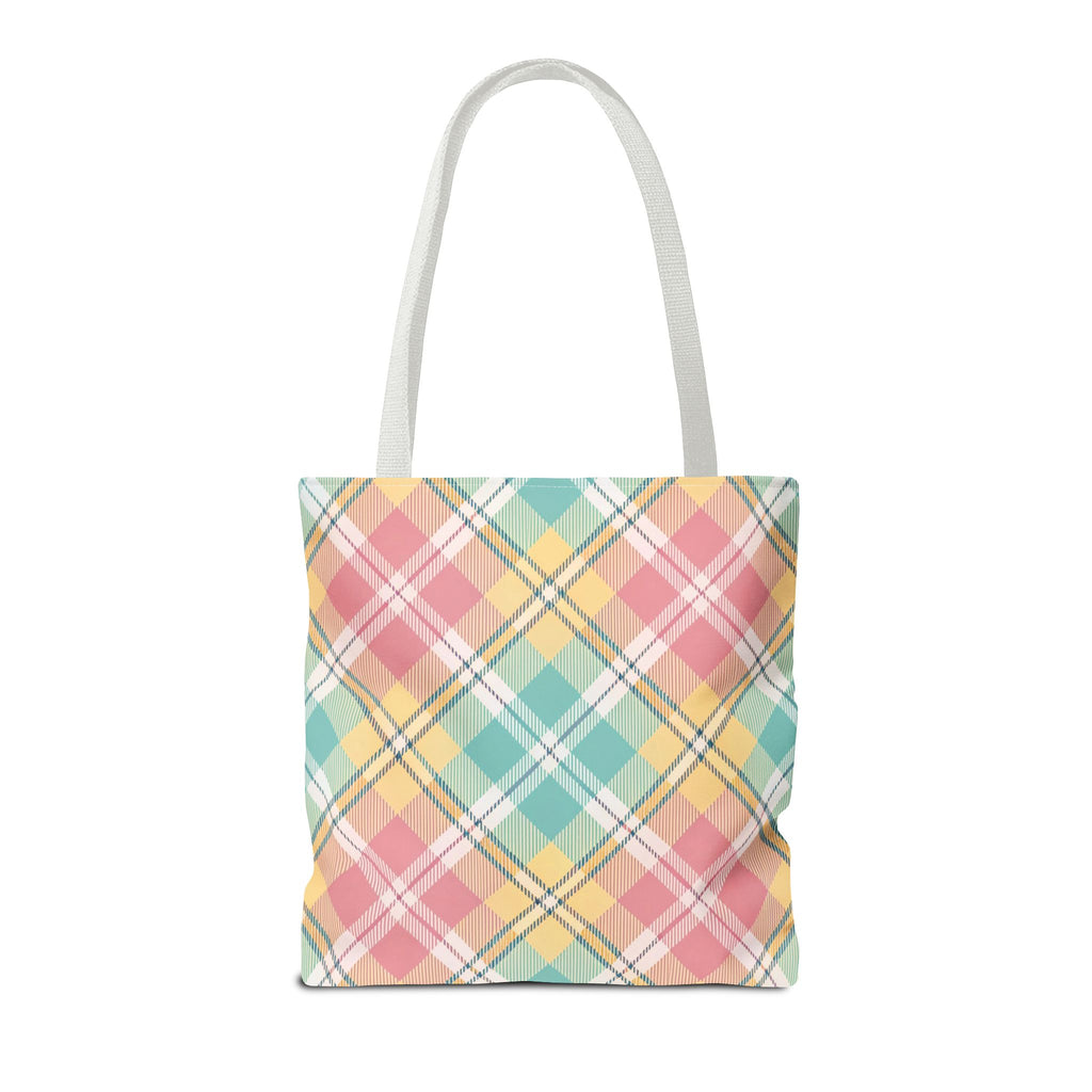 Pastel Plaid Tote Bag | Spring Plaid Pattern, Pastel Checkered Tote