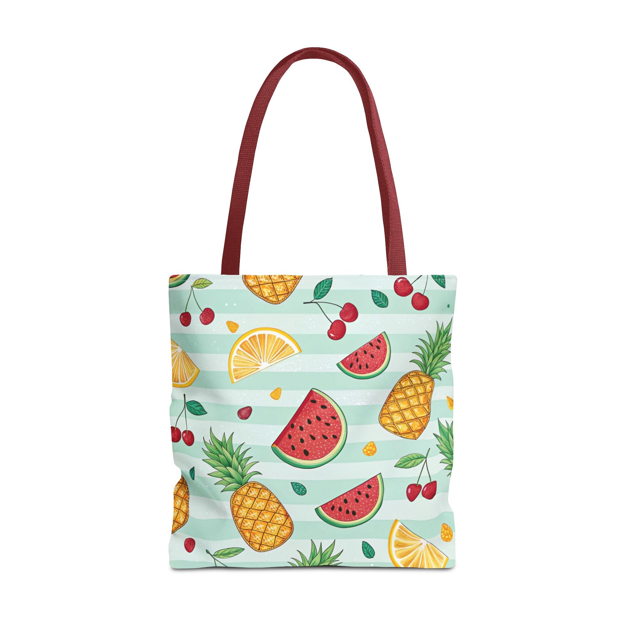 Tropical Fruit Pattern Tote Bag | Pineapple Watermelon Cherry Citrus Beach