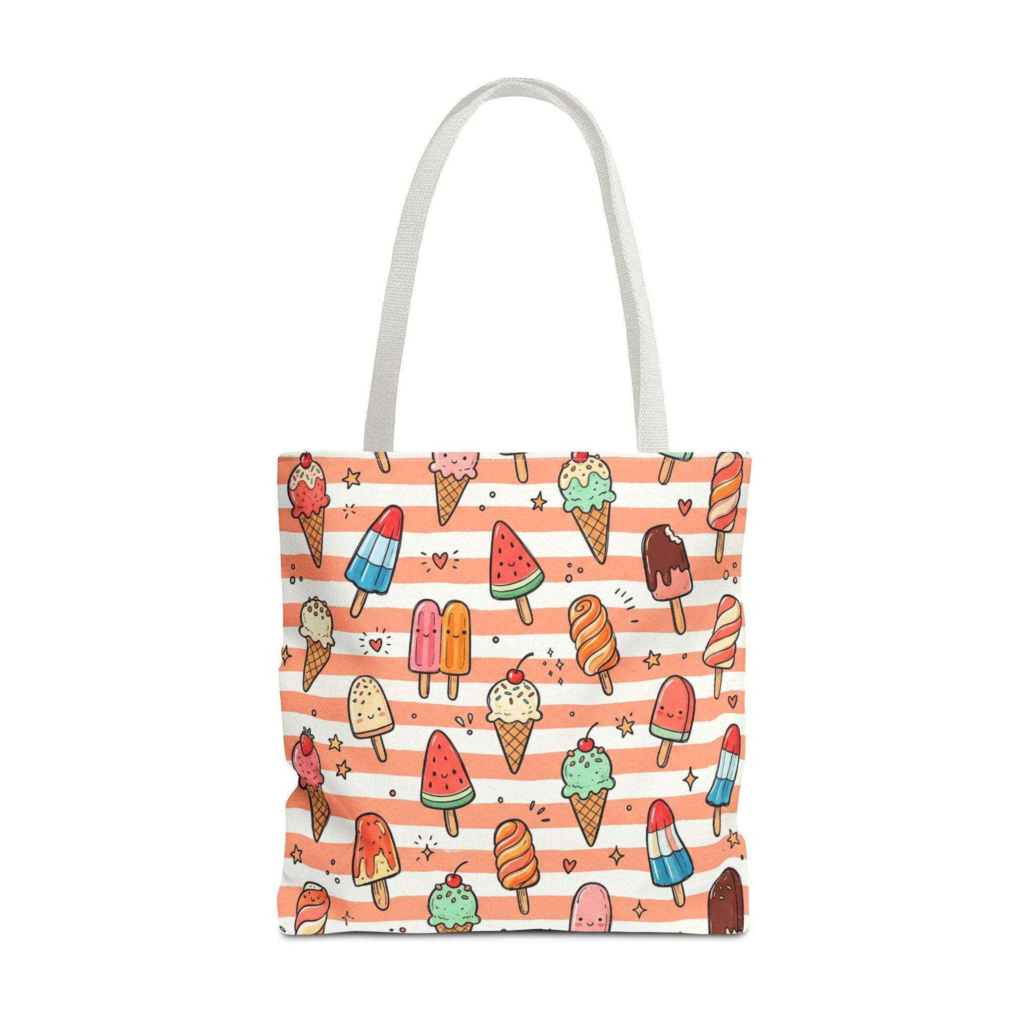 Ice Cream and Popsicles Tote Bag | Cute Summer Dessert Pattern