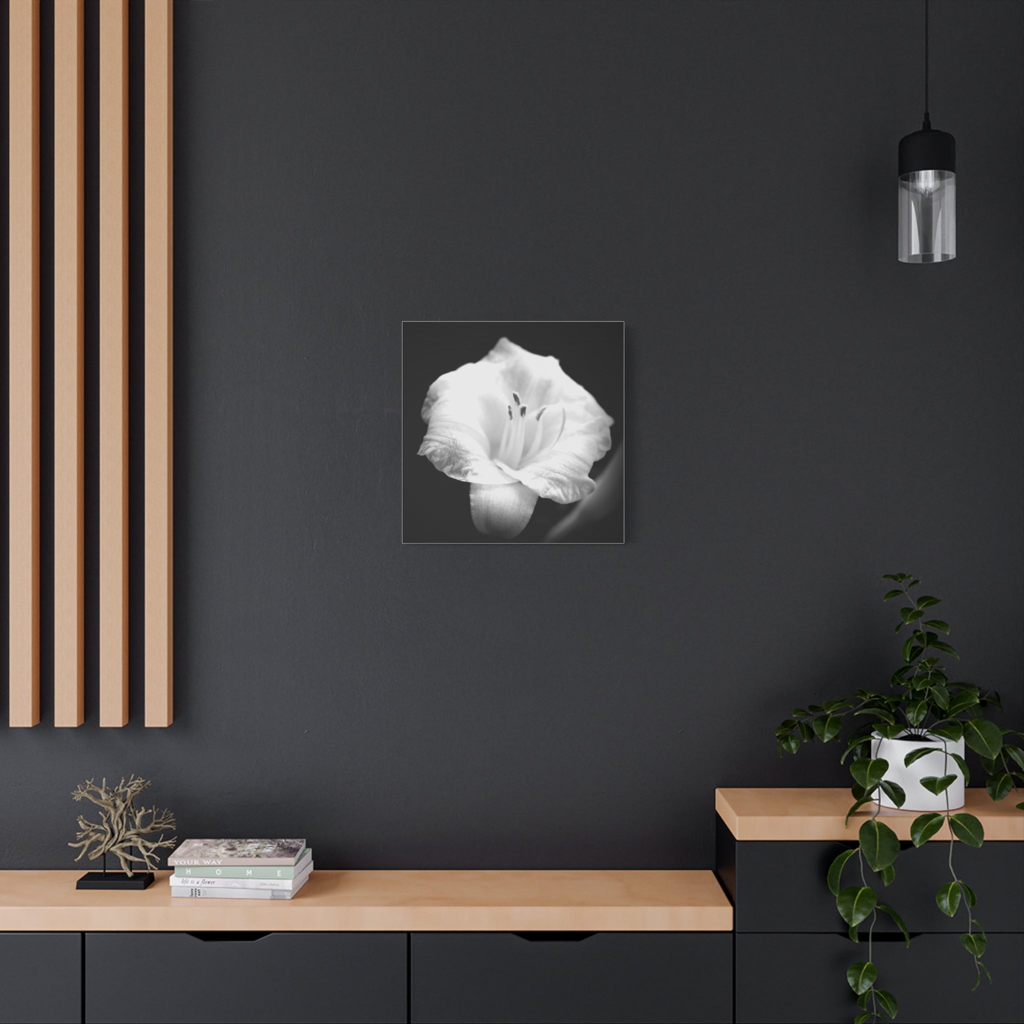Black and White Lily Photo Canvas