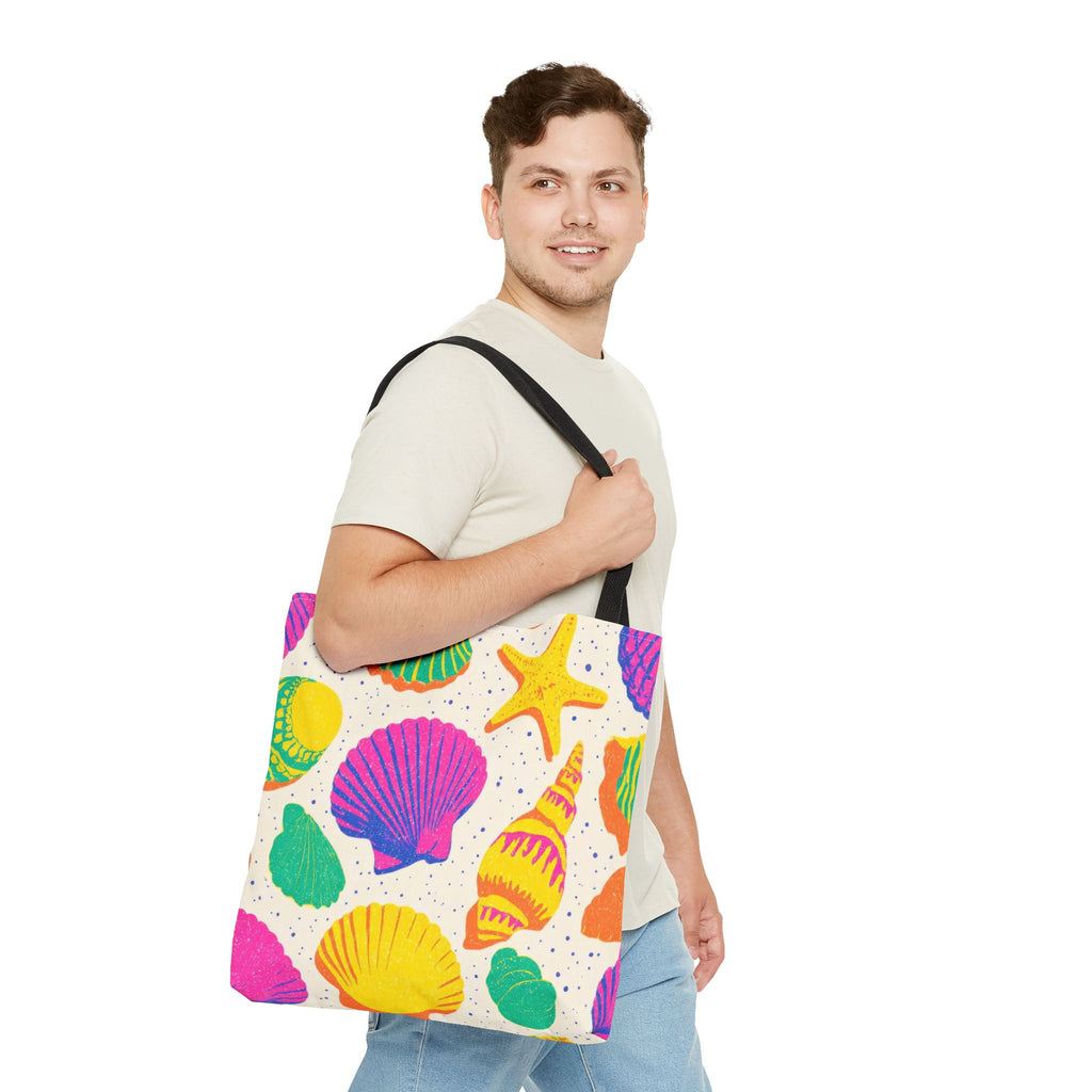 Colorful Seashell Pattern Tote | Beach Shells Summer Print