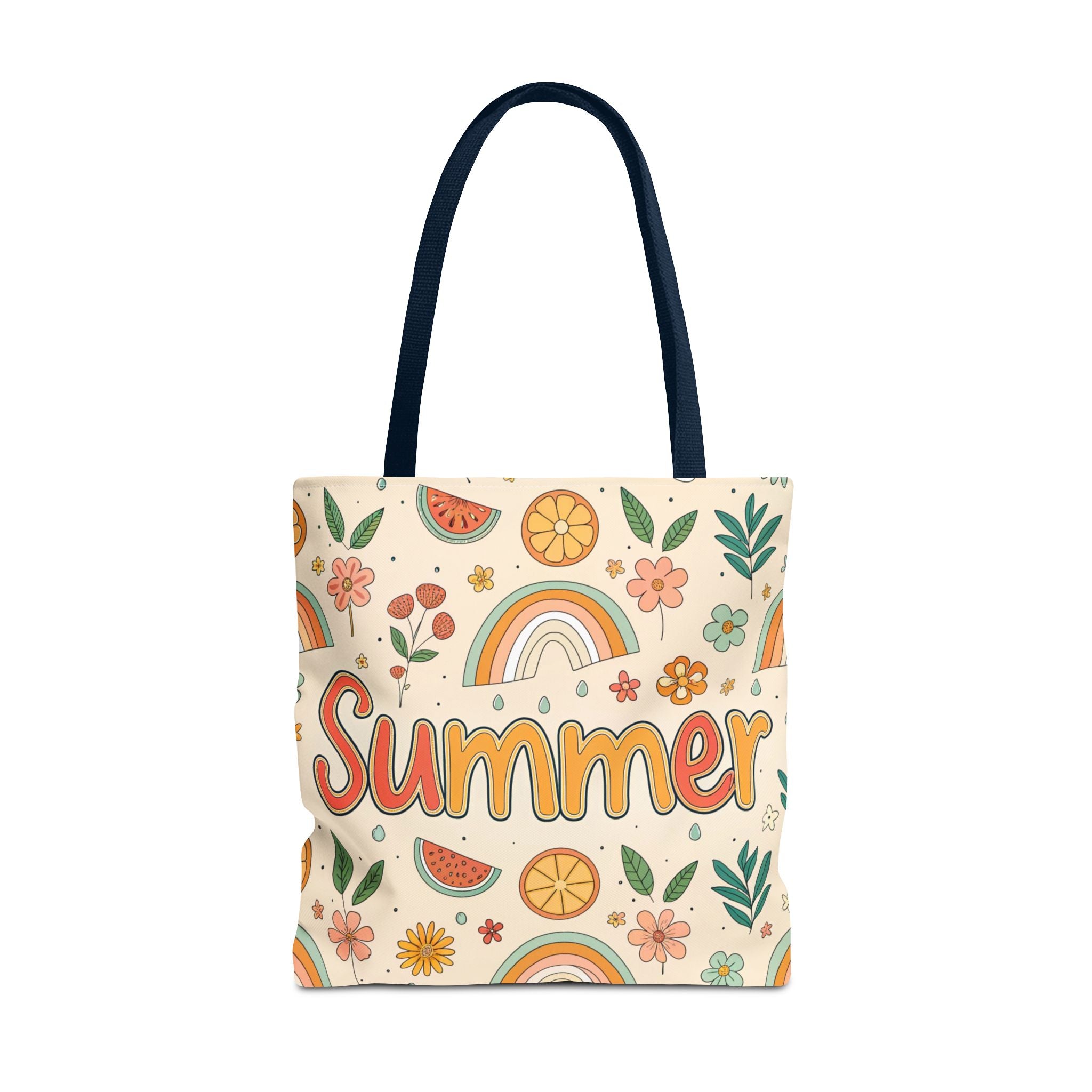 Summer Pattern Tote Bag | Rainbow, Watermelon, Floral Beach Vibes