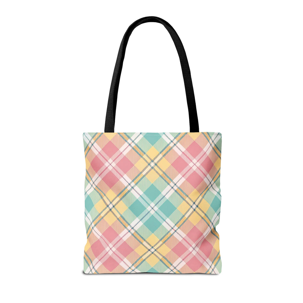 Pastel Plaid Tote Bag | Spring Plaid Pattern, Pastel Checkered Tote