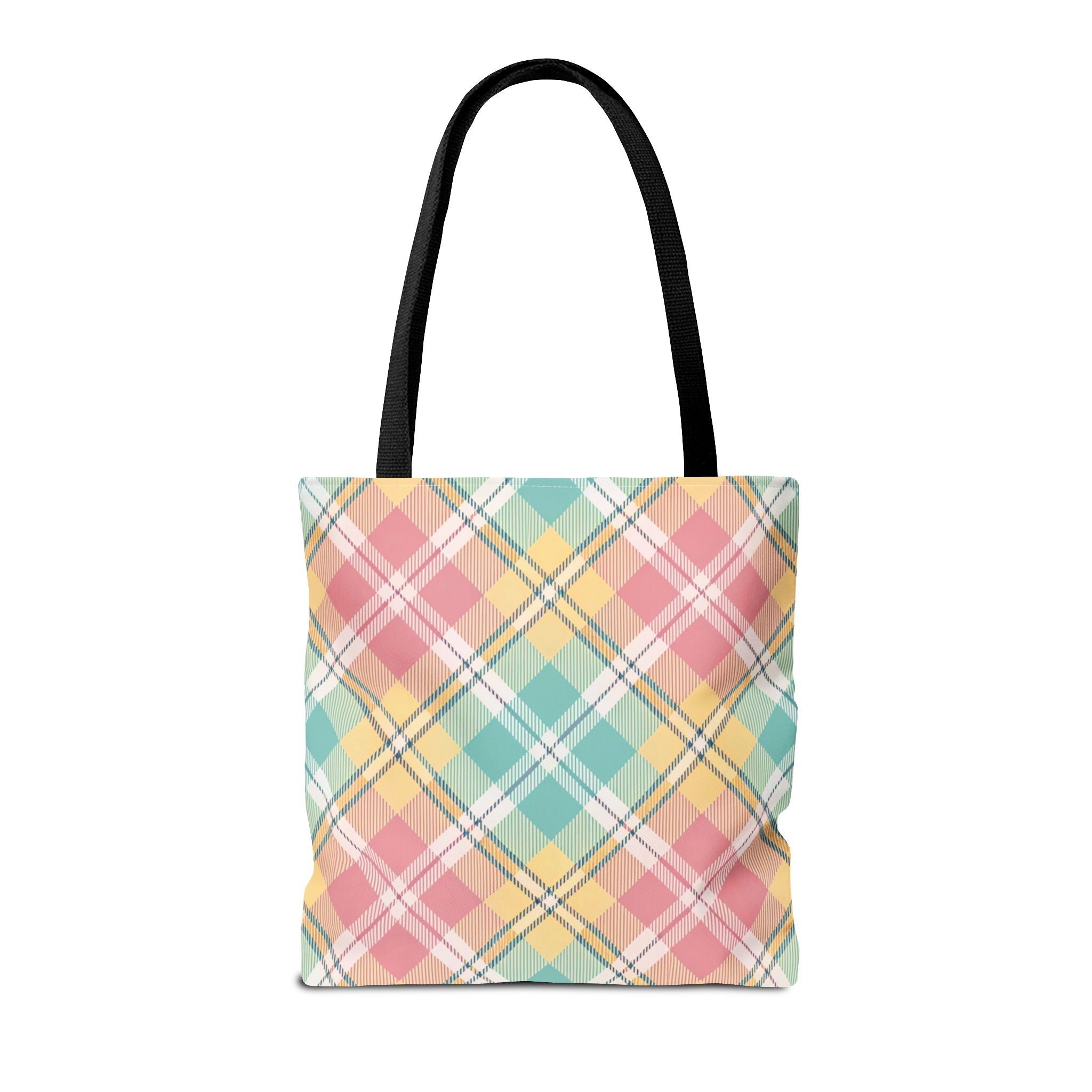 Pastel Plaid Tote Bag | Spring Plaid Pattern, Pastel Checkered Tote