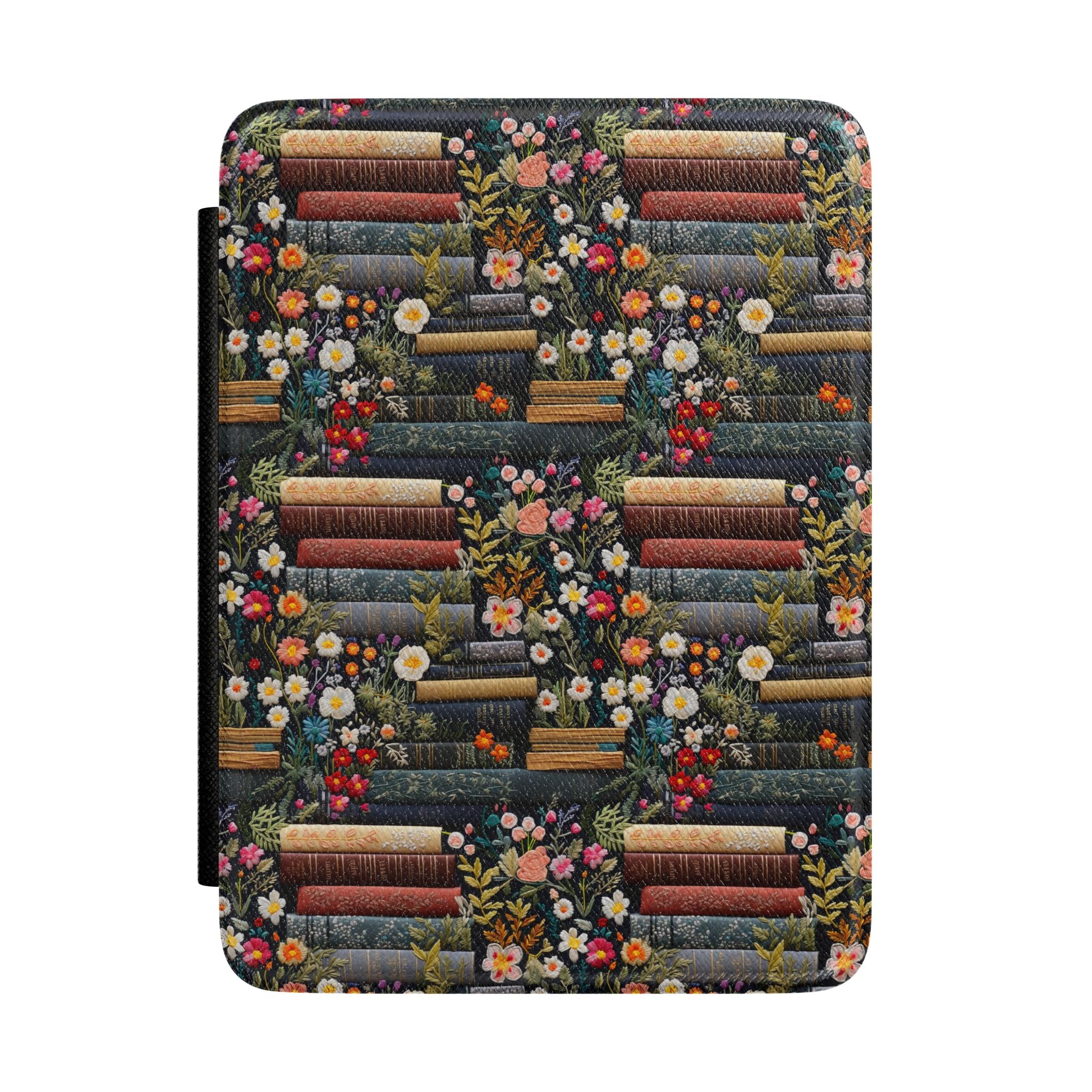 Vintage Stacked Books and Floral Pattern Kindle Case | Book Lover Sleeve