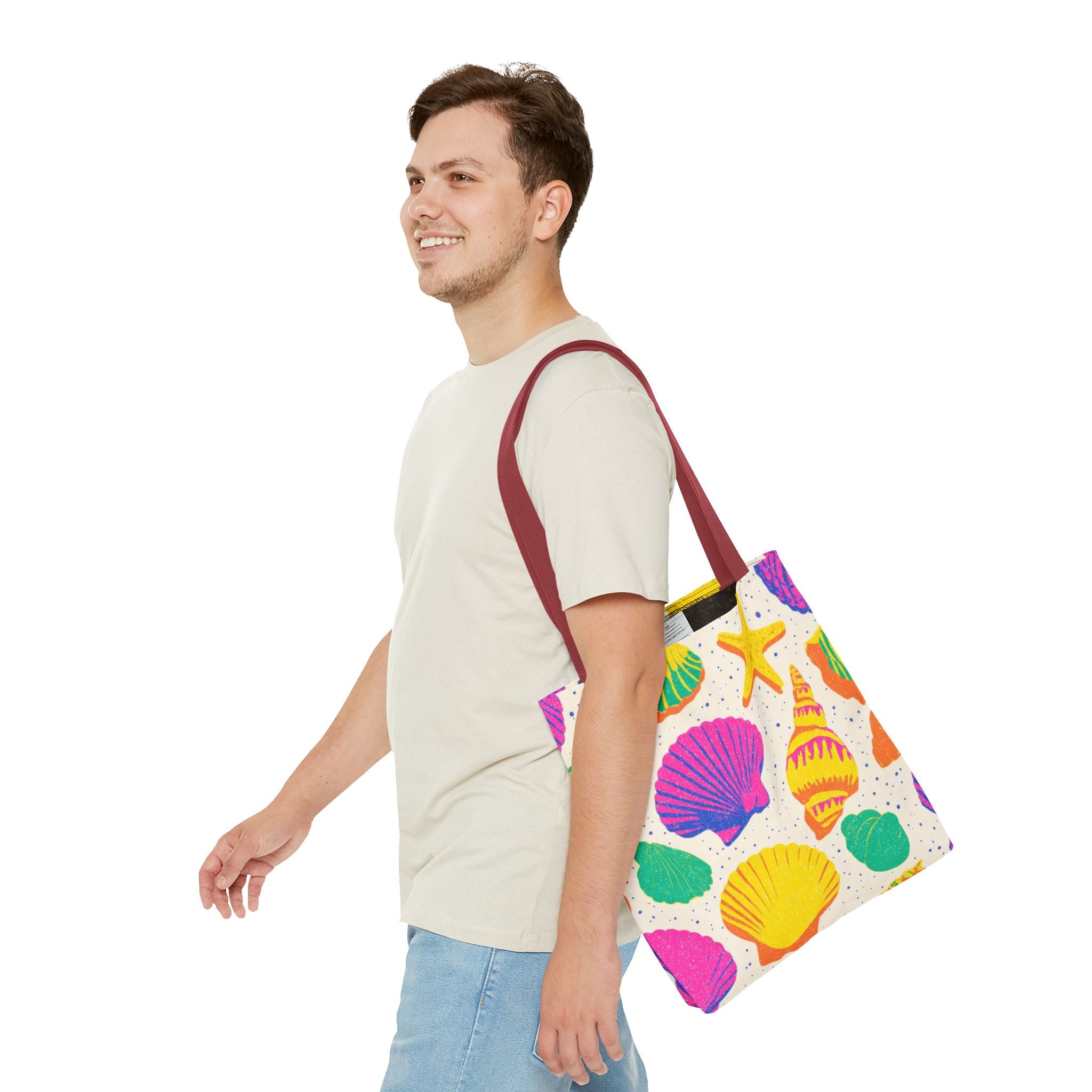Colorful Seashell Pattern Tote | Beach Shells Summer Print