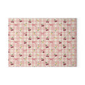 Cherry Bow Plaid Glass Cutting Board | Pink Floral Cherry Pattern